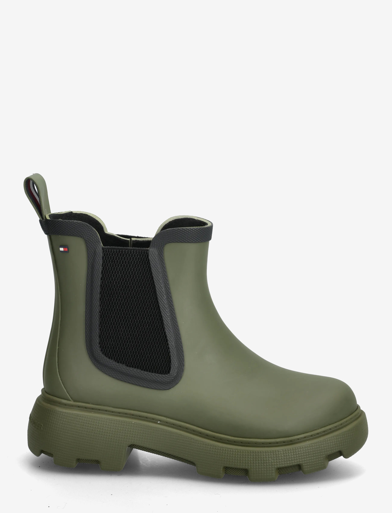 Tommy Hilfiger - FLAG ANKLE RAINBOOT WARM LINING - flache stiefeletten - huntsman green - 1