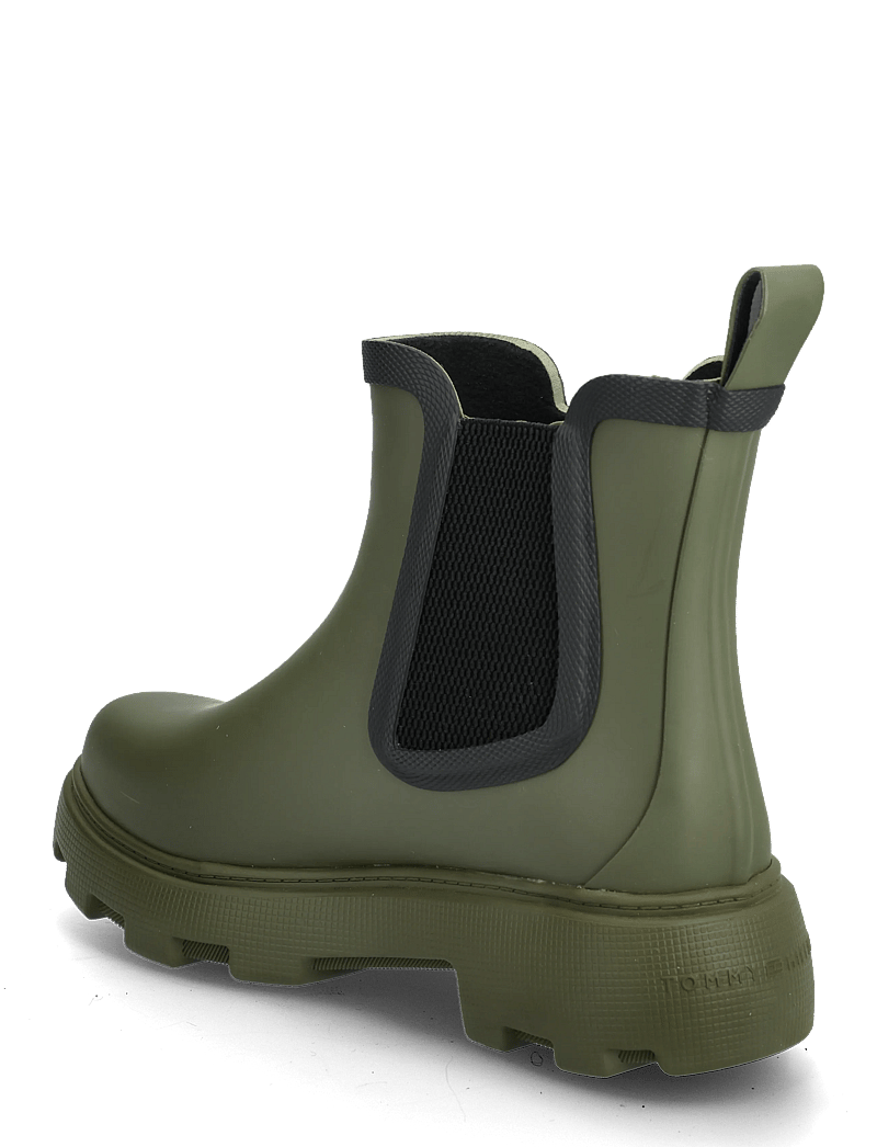 Tommy Hilfiger - FLAG ANKLE RAINBOOT WARM LINING - flache stiefeletten - huntsman green - 2