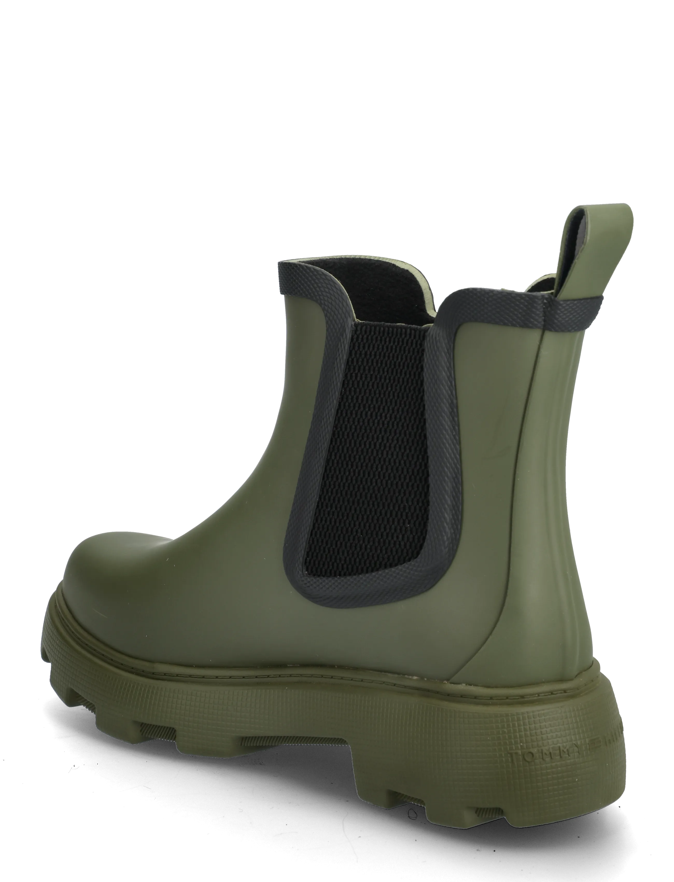 Tommy Hilfiger - FLAG ANKLE RAINBOOT WARM LINING - platte enkellaarsjes - huntsman green - 2