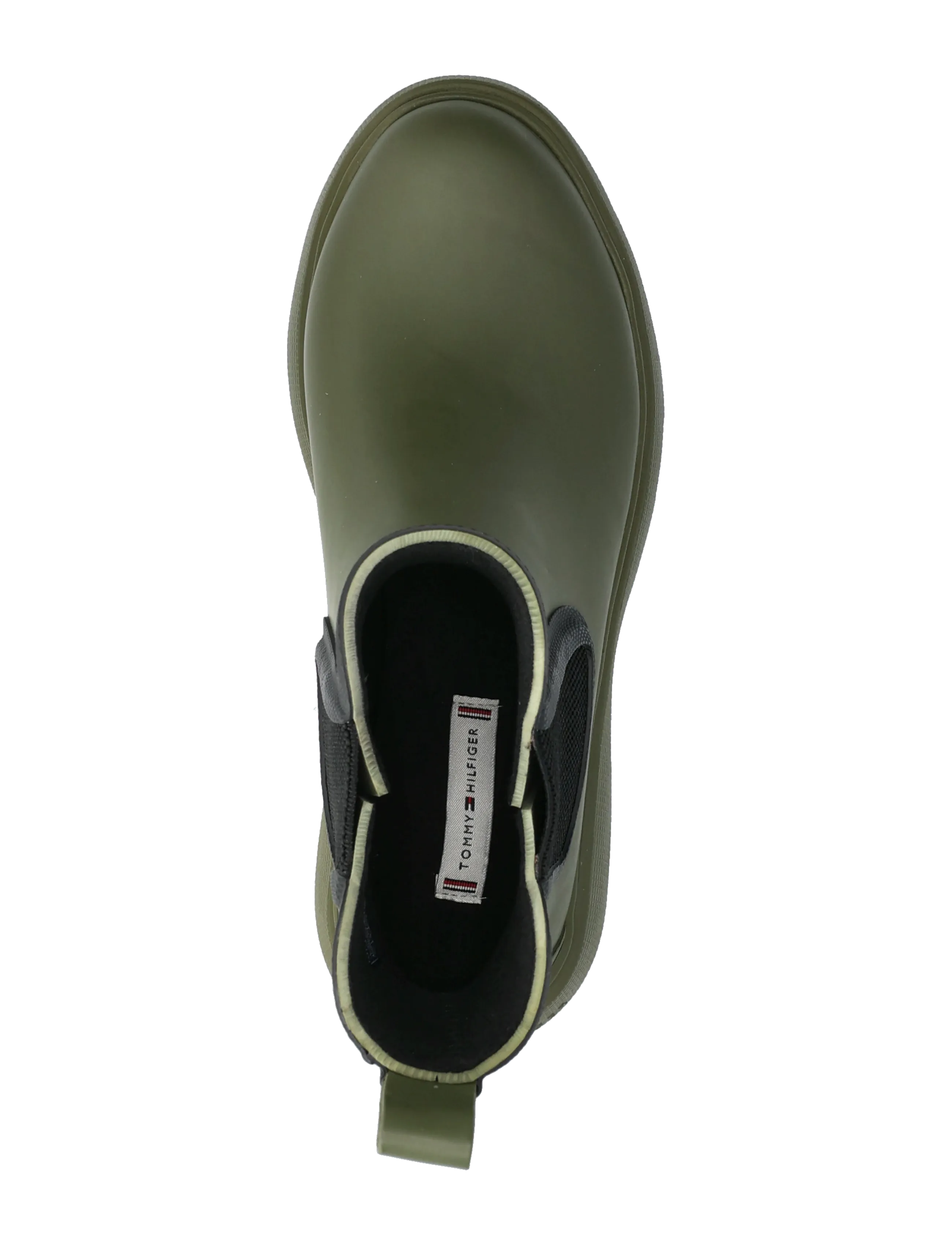 Tommy Hilfiger - FLAG ANKLE RAINBOOT WARM LINING - platte enkellaarsjes - huntsman green - 3