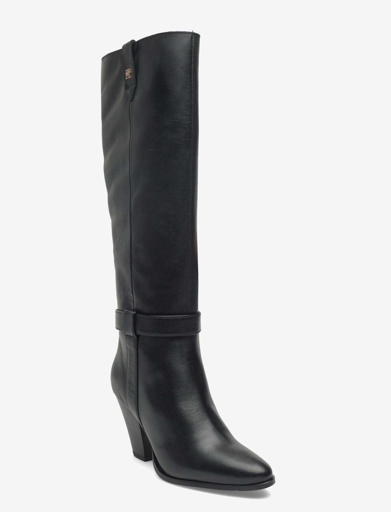 Tommy Hilfiger - TH T-STRAP LTHR POINTY LONG BOOT - damen - black - 0