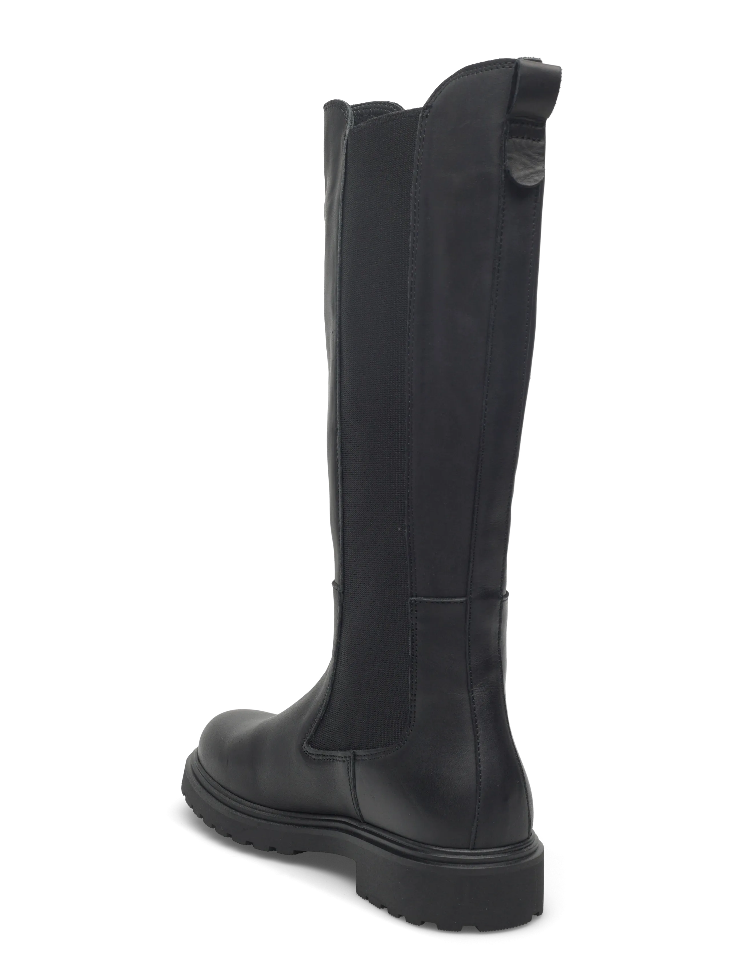 Tommy Hilfiger - TH LTHR CLEATED LONG BOOT - kniehohe stiefel - black - 2