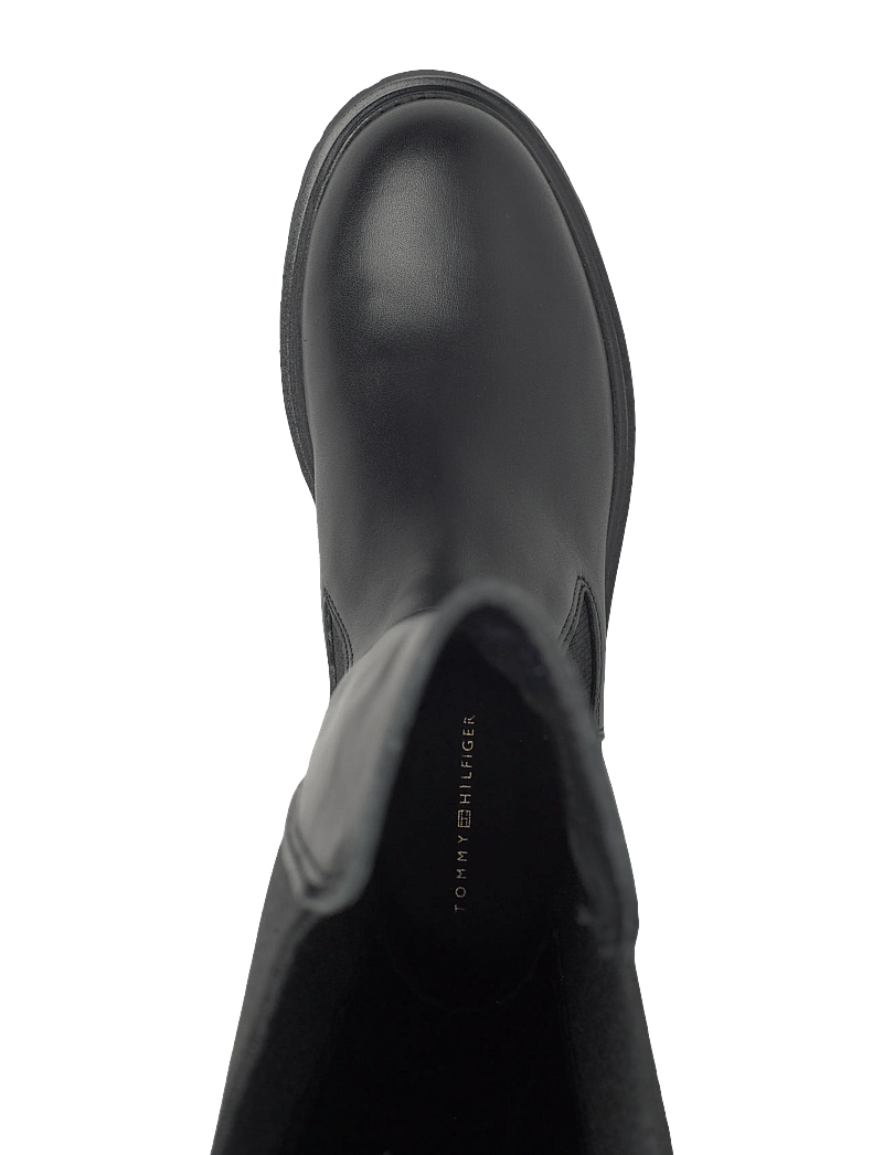 Tommy Hilfiger - TH LTHR CLEATED LONG BOOT - kniehohe stiefel - black - 3