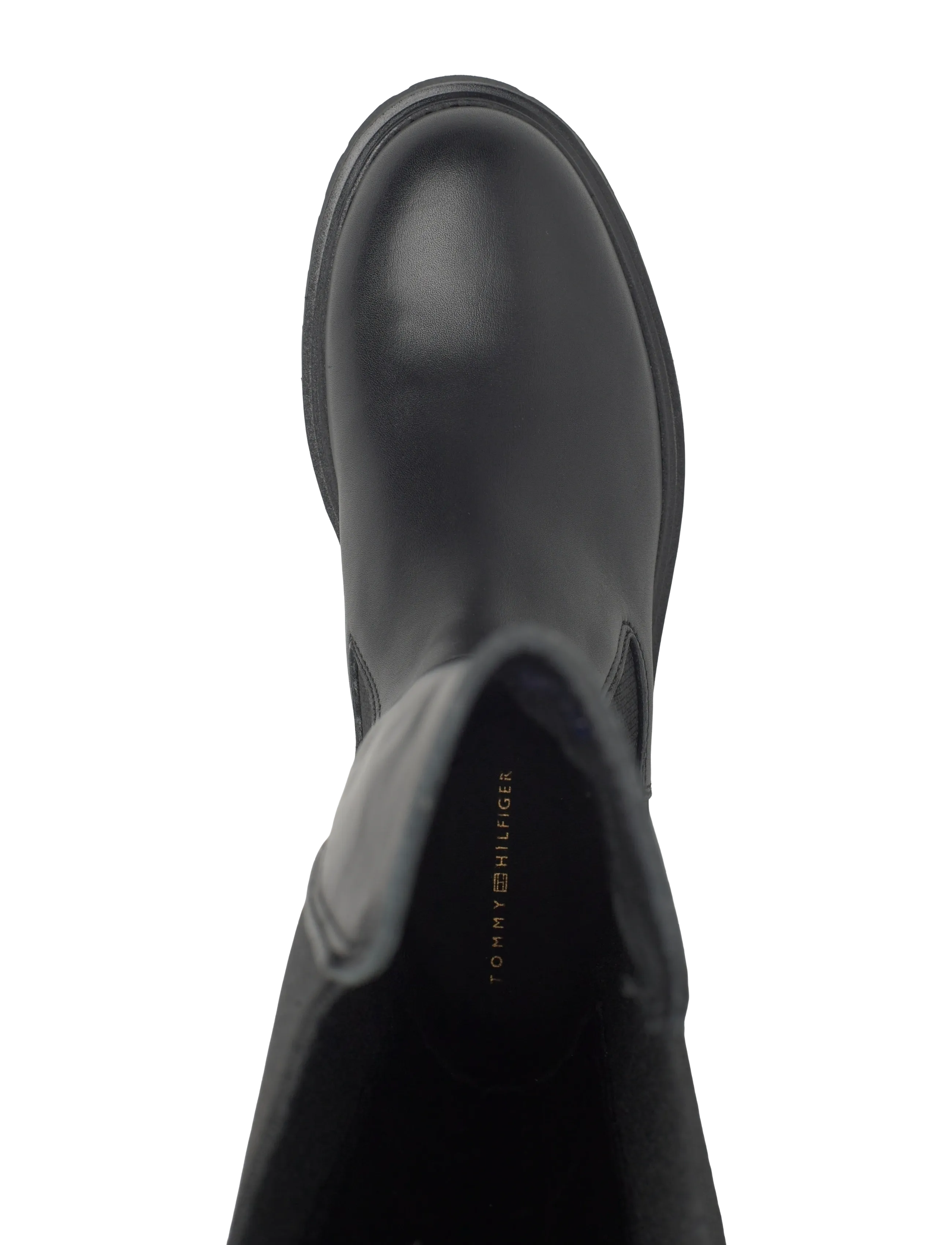 Tommy Hilfiger - TH LTHR CLEATED LONG BOOT - há stígvél - black - 3
