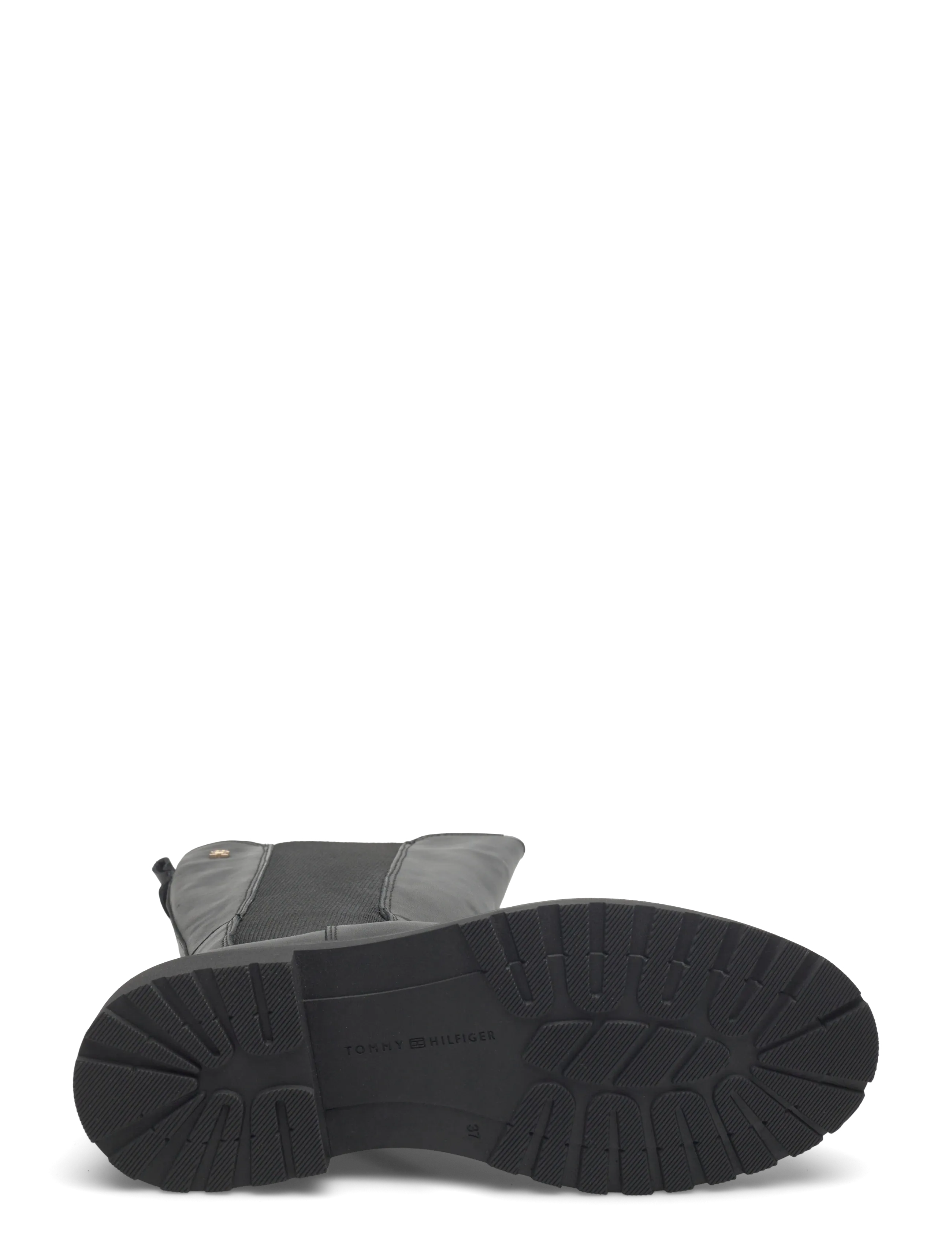 Tommy Hilfiger - TH LTHR CLEATED LONG BOOT - há stígvél - black - 4
