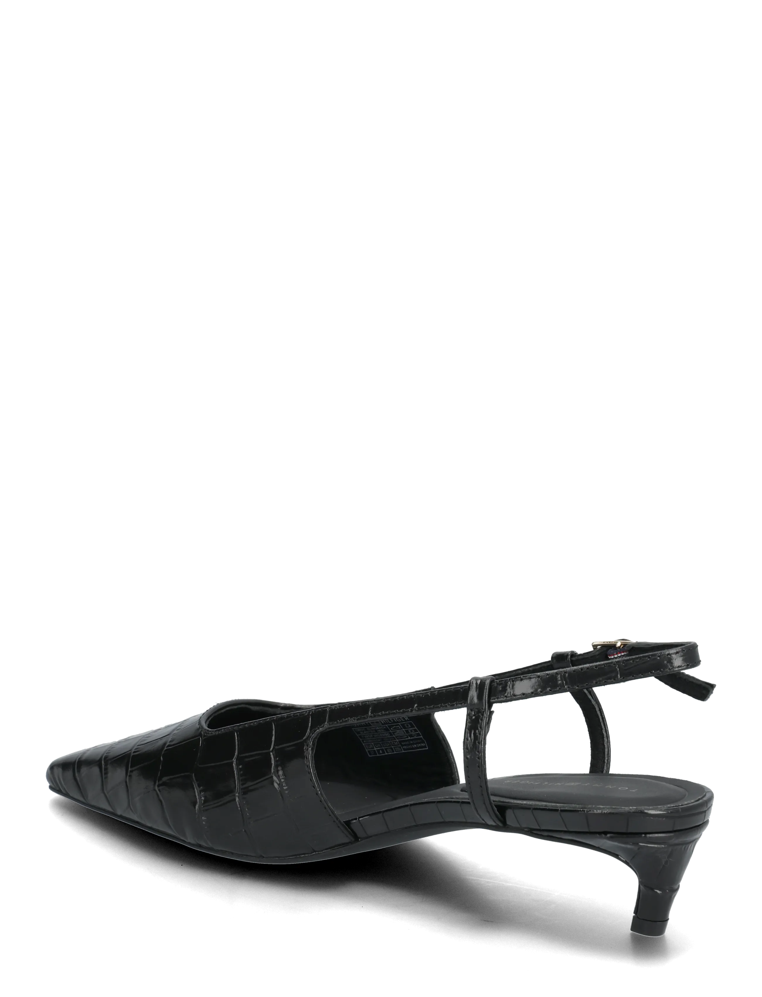 Tommy Hilfiger - CROC SLINGBACK SLANTED HEEL - slingbacks med hæle - black - 2