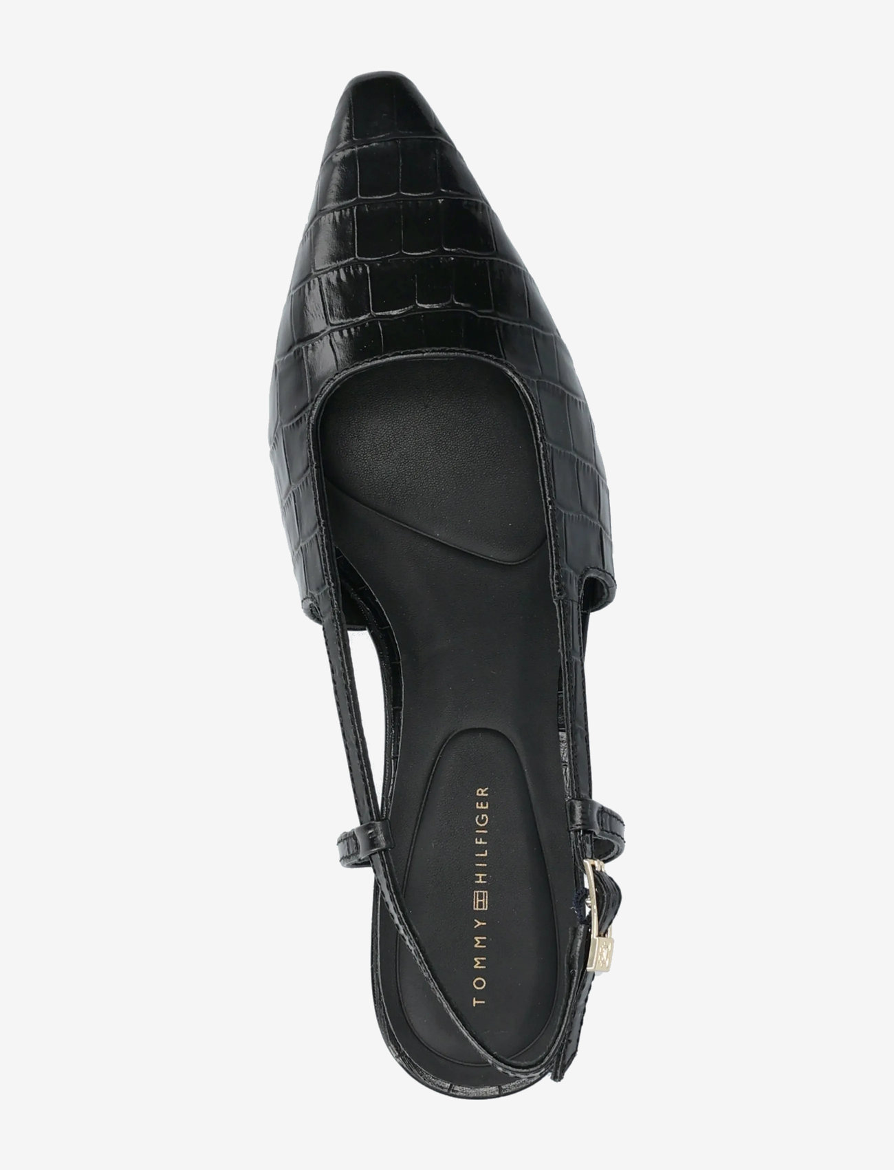 Tommy Hilfiger - CROC SLINGBACK SLANTED HEEL - heeled slingbacks - black - 3
