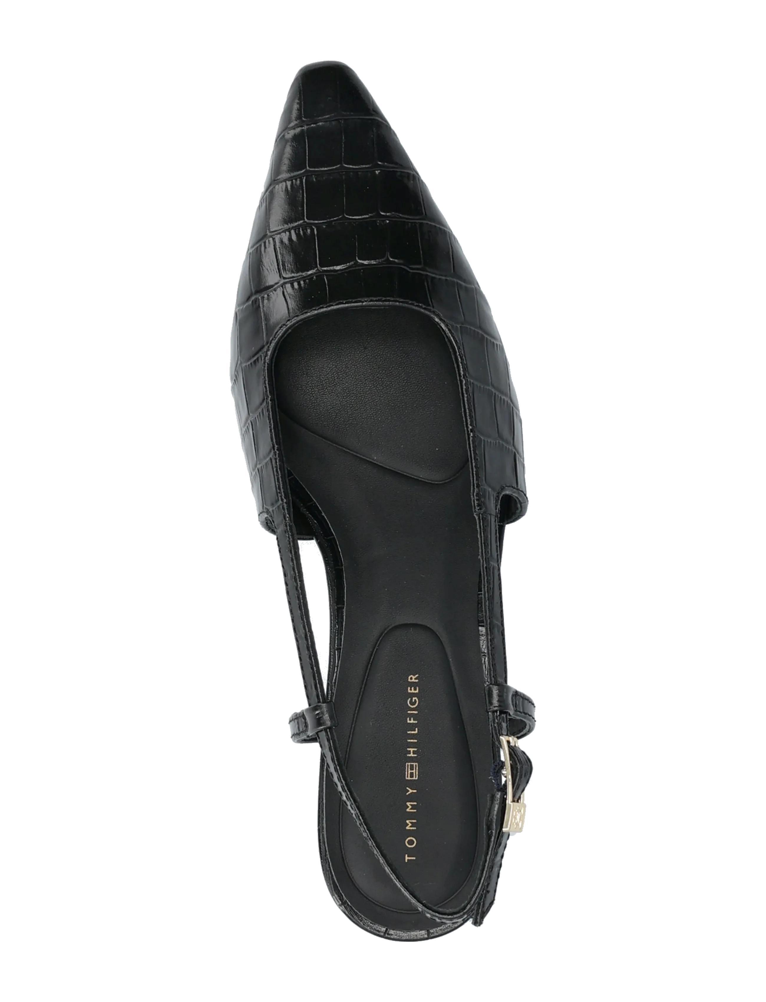 Tommy Hilfiger - CROC SLINGBACK SLANTED HEEL - slingbacks med hæle - black - 3