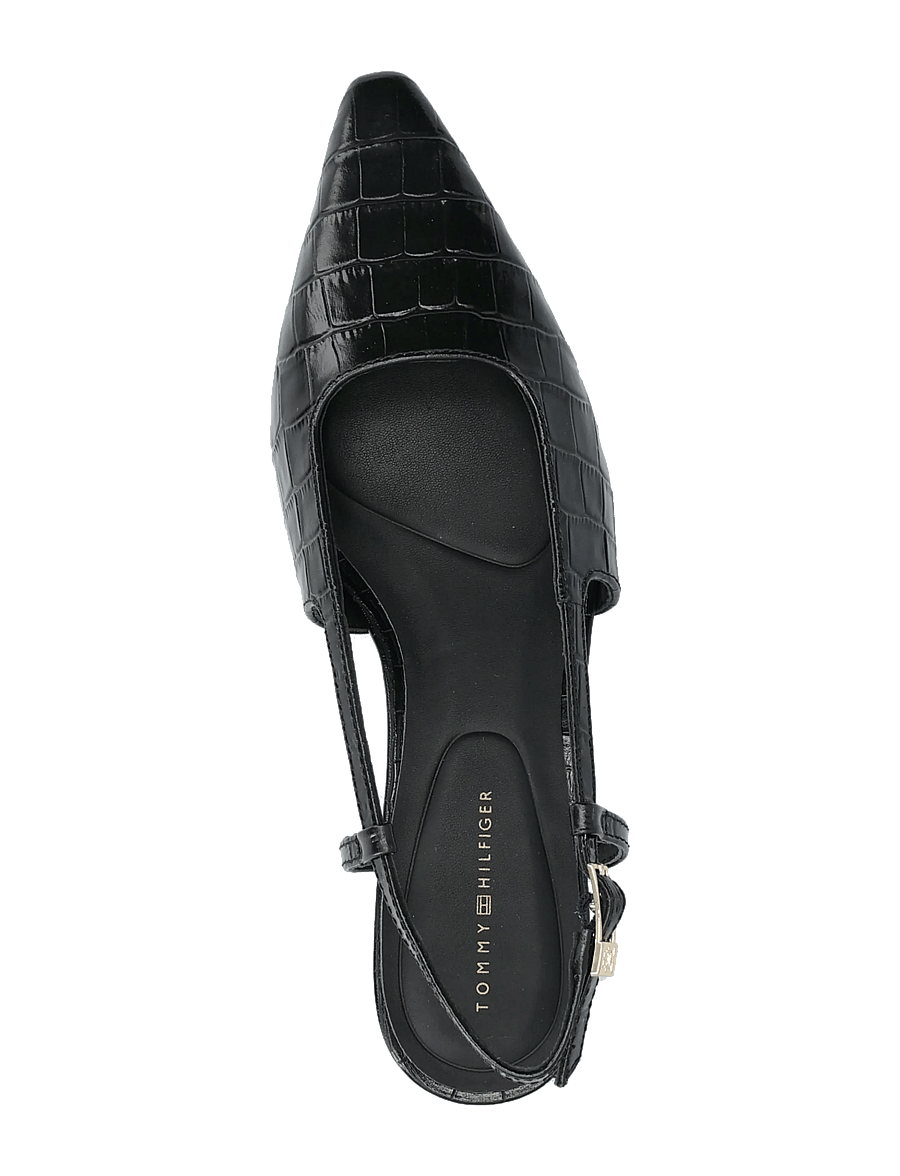 Tommy Hilfiger - CROC SLINGBACK SLANTED HEEL - slingbacks med hæle - black - 3
