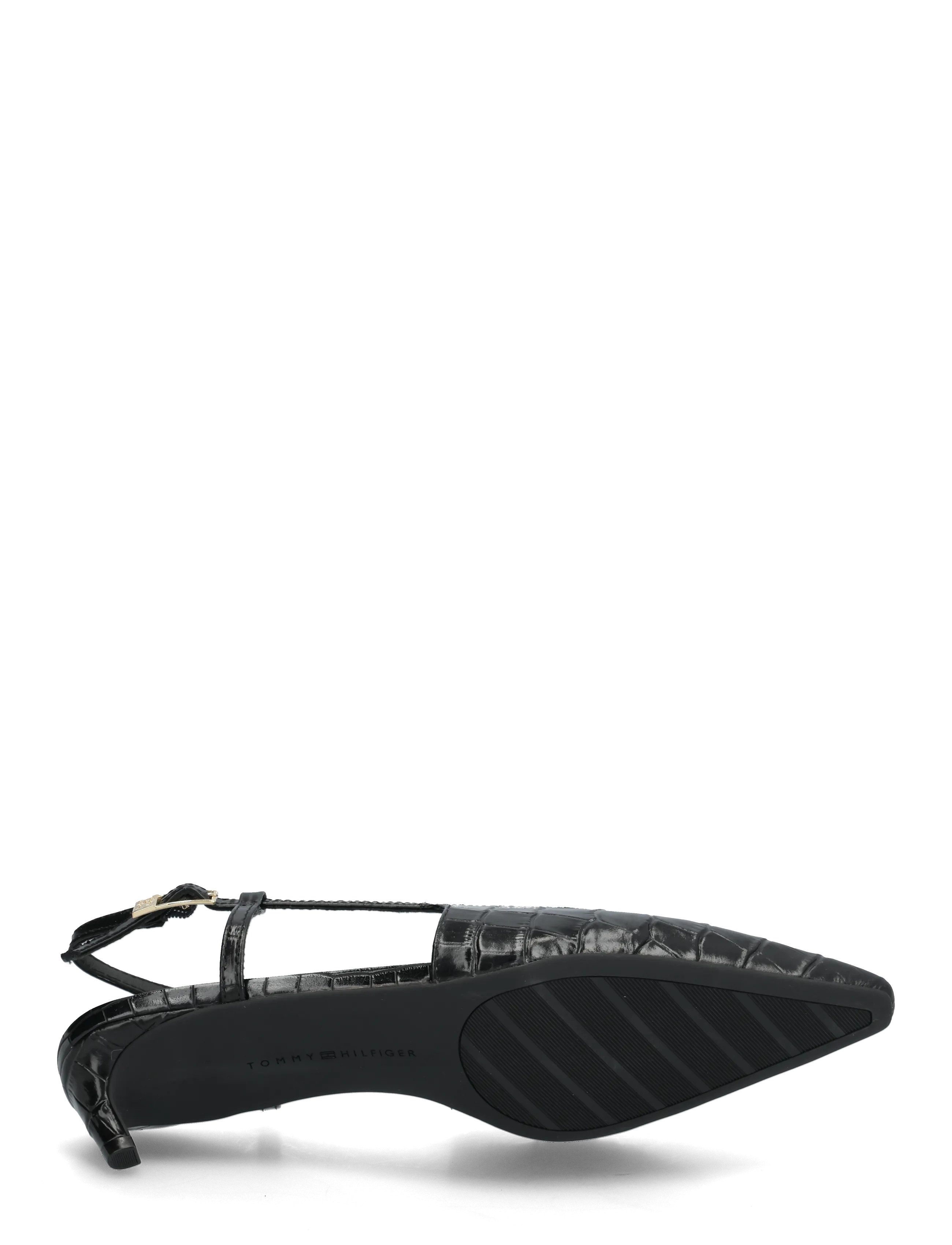 Tommy Hilfiger - CROC SLINGBACK SLANTED HEEL - slingbacks med hæle - black - 4