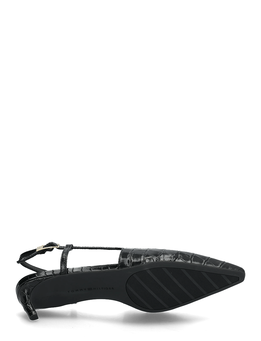 Tommy Hilfiger - CROC SLINGBACK SLANTED HEEL - slingbacks med hæle - black - 4