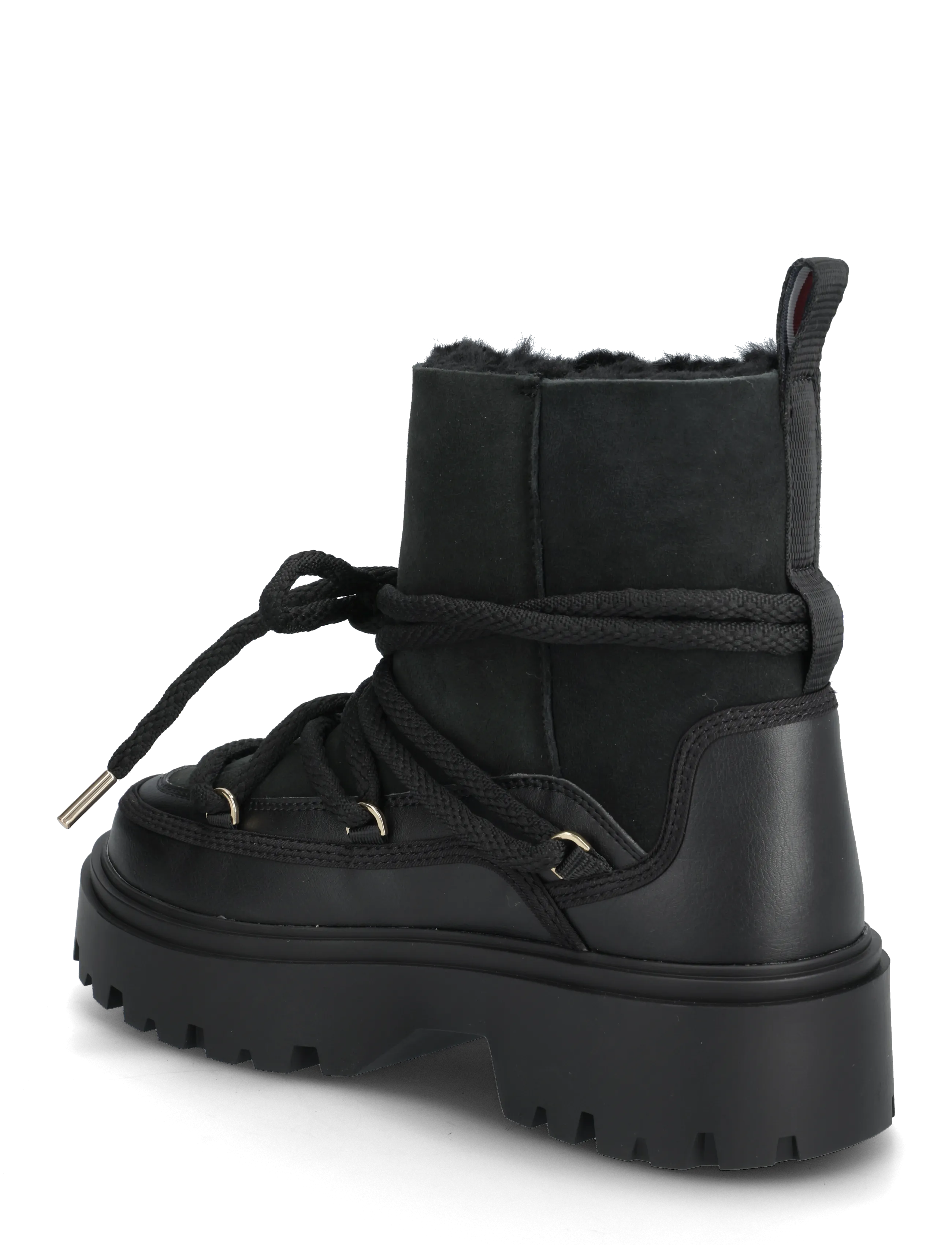 Tommy Hilfiger - REAL SHEARLING LACEUP SNOWBOOT - winterschoenen - black - 2