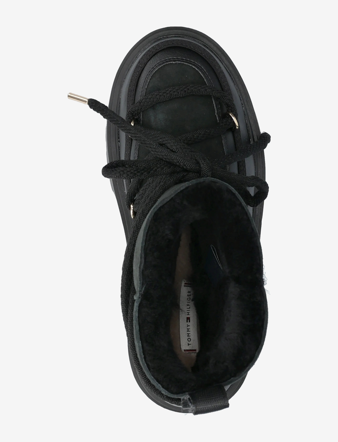 Tommy Hilfiger - REAL SHEARLING LACEUP SNOWBOOT - talvesaapad - black - 3