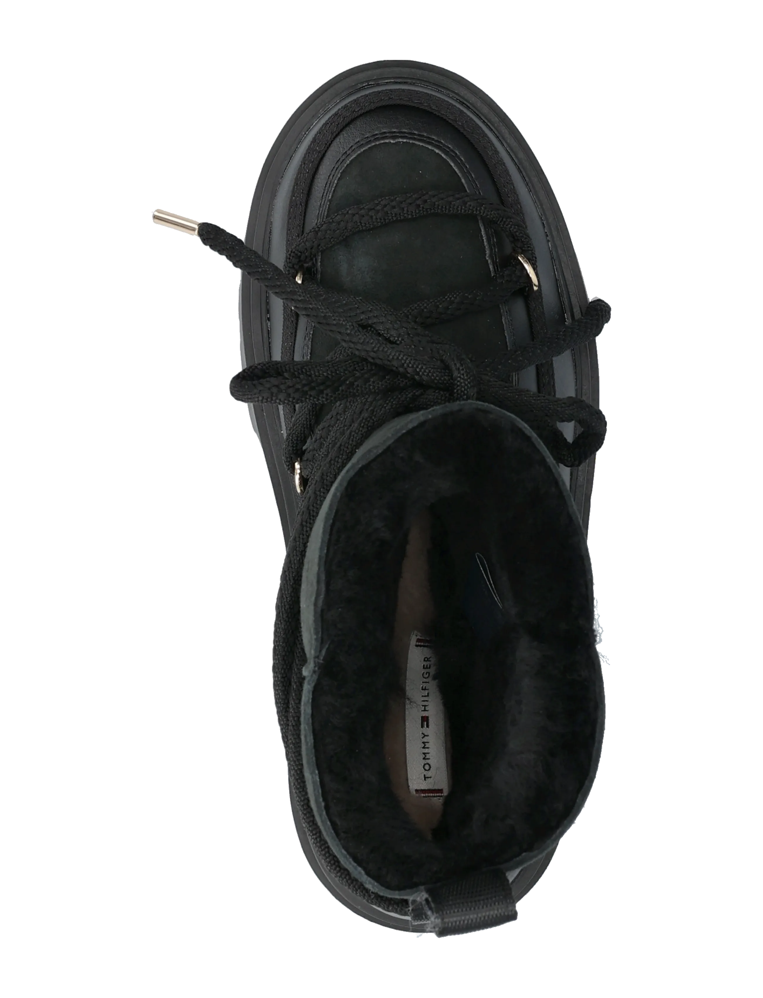 Tommy Hilfiger - REAL SHEARLING LACEUP SNOWBOOT - winterschoenen - black - 3