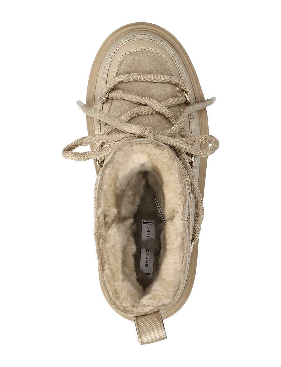 Tommy Hilfiger - REAL SHEARLING LACEUP SNOWBOOT - winterschuhe - horseradish - 3