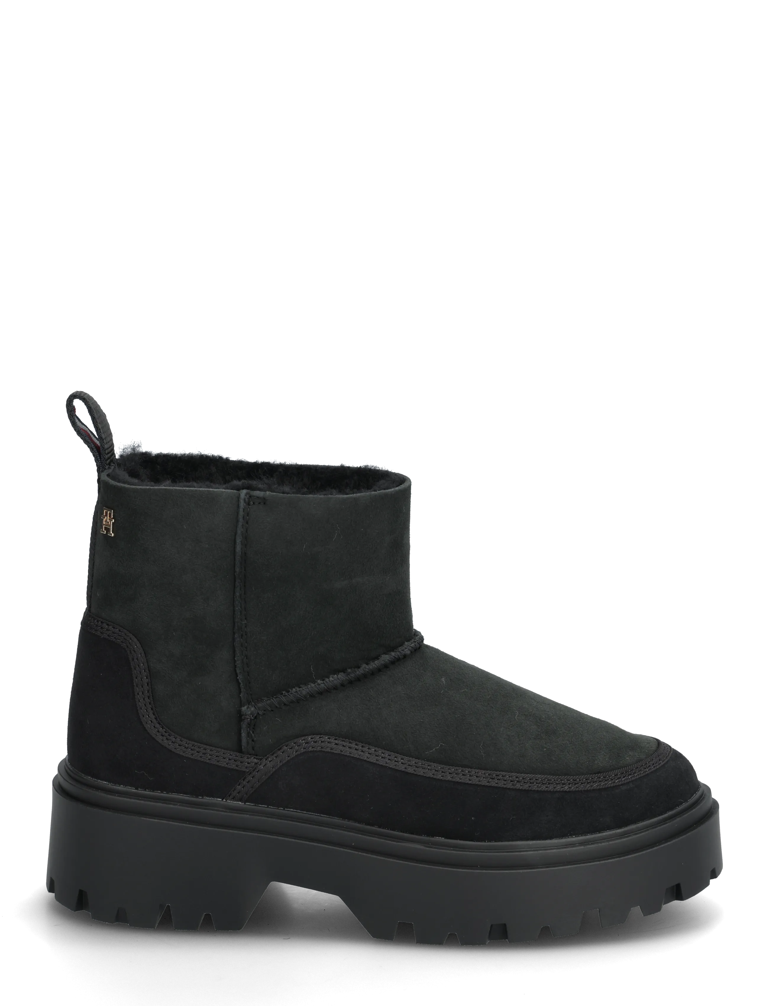 Tommy Hilfiger - REAL SHEARLING PULLON SNOWBOOT - madalad poolsaapad - black - 1