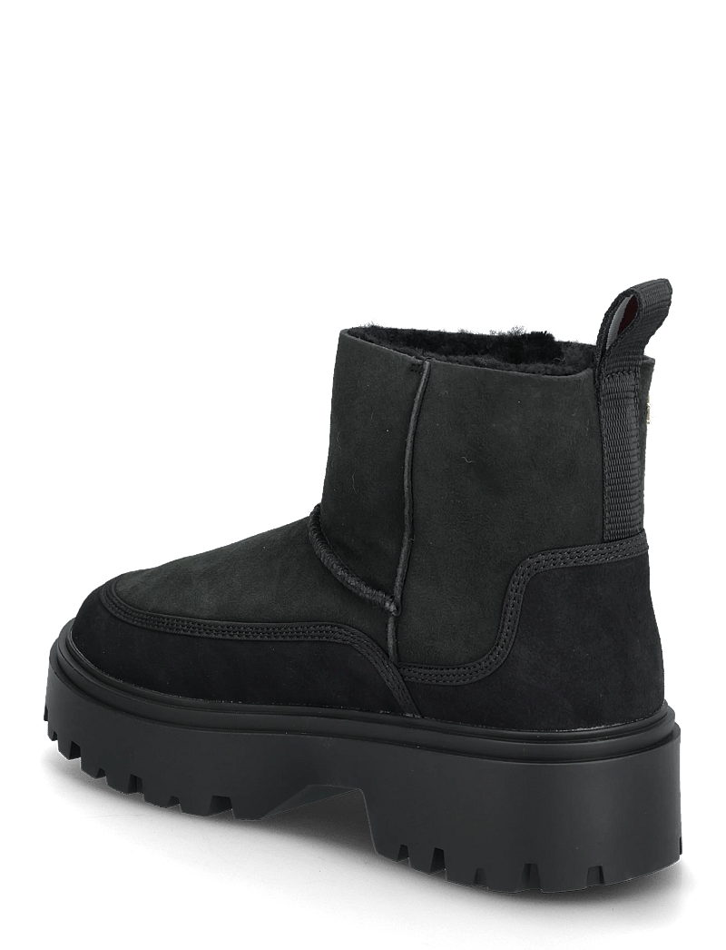 Tommy Hilfiger - REAL SHEARLING PULLON SNOWBOOT - flache stiefeletten - black - 2
