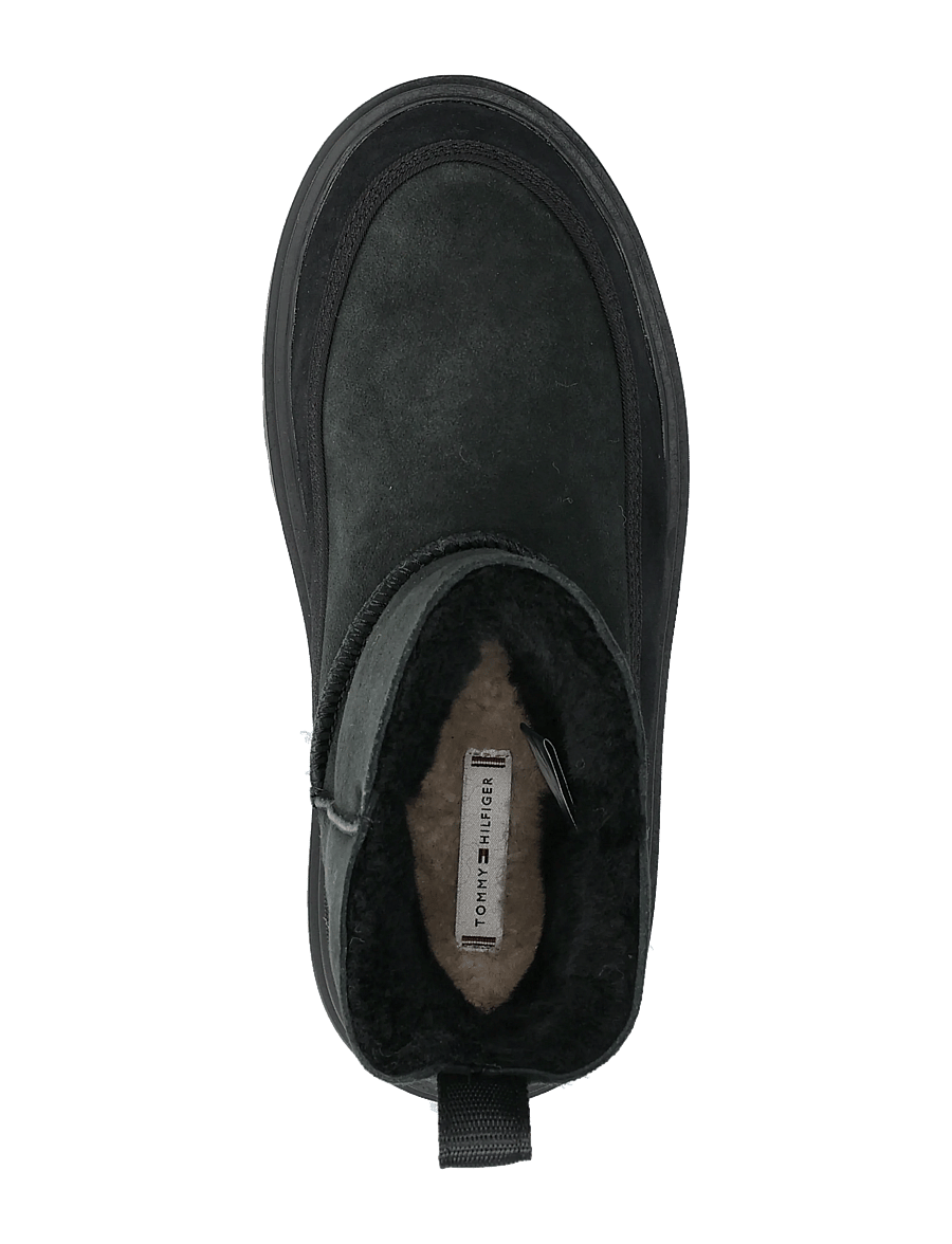 Tommy Hilfiger - REAL SHEARLING PULLON SNOWBOOT - bottines plates - black - 3