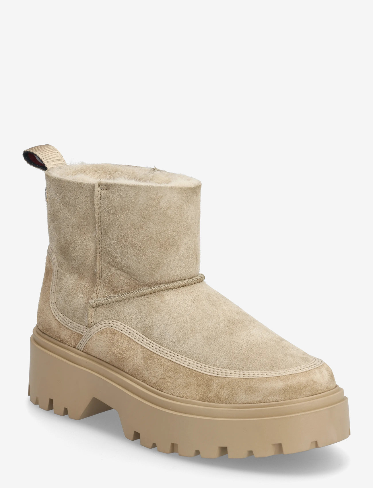 Tommy Hilfiger - REAL SHEARLING PULLON SNOWBOOT - flache stiefeletten - horseradish - 0