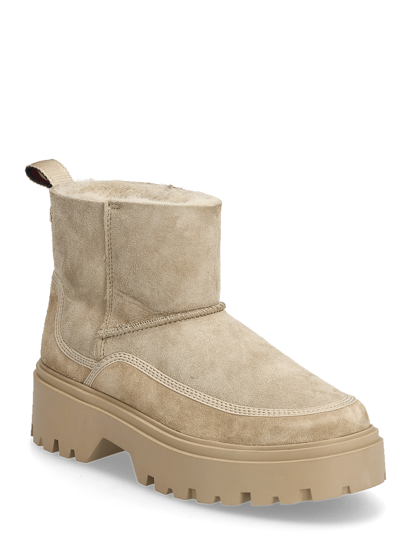 Tommy Hilfiger - REAL SHEARLING PULLON SNOWBOOT - flache stiefeletten - horseradish - 0