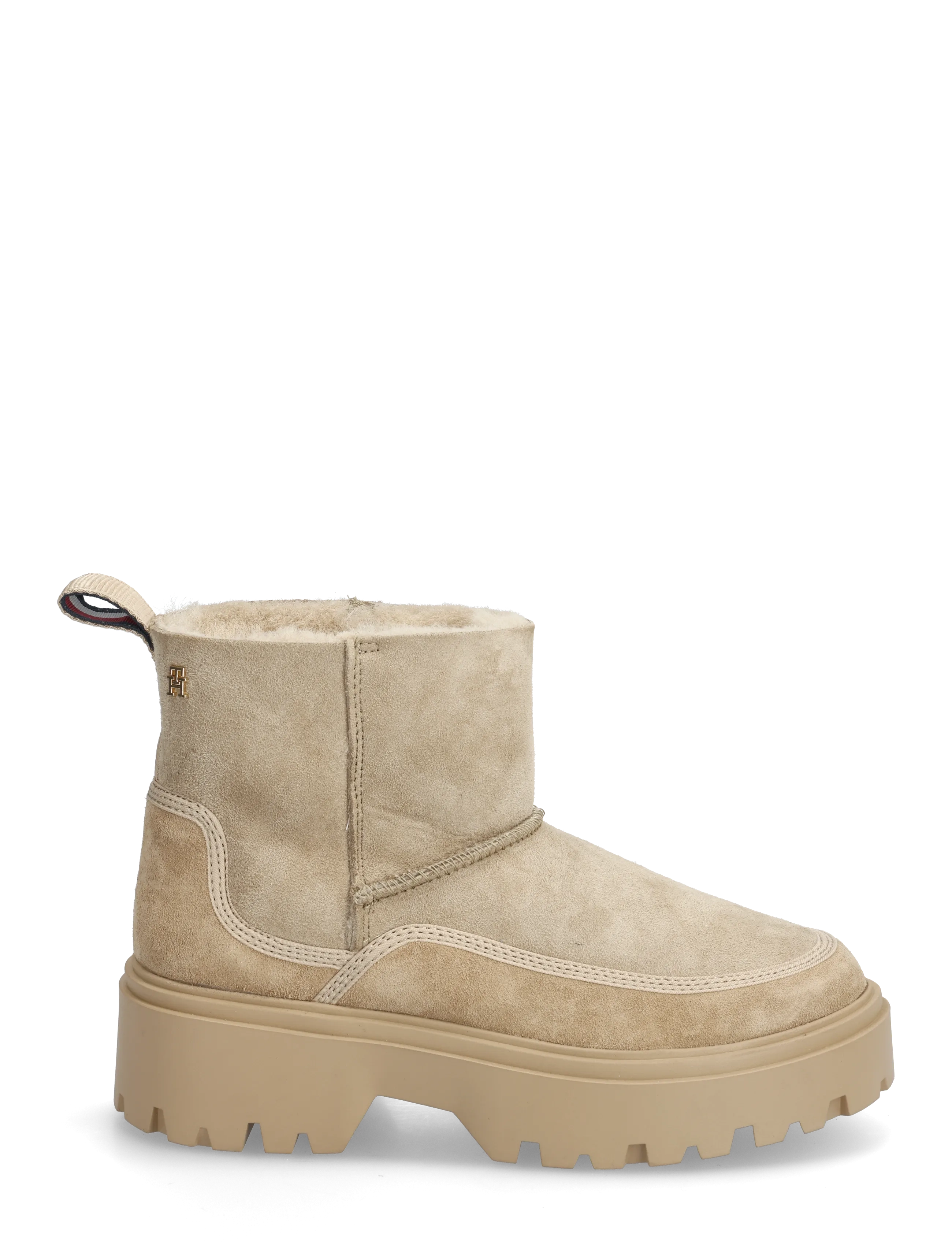 Tommy Hilfiger - REAL SHEARLING PULLON SNOWBOOT - flache stiefeletten - horseradish - 1