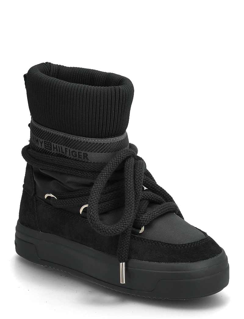 Tommy Hilfiger - TOMMYTECH LOGOTAPE SNOWBOOT WARM - teddyfell boots - black - 0