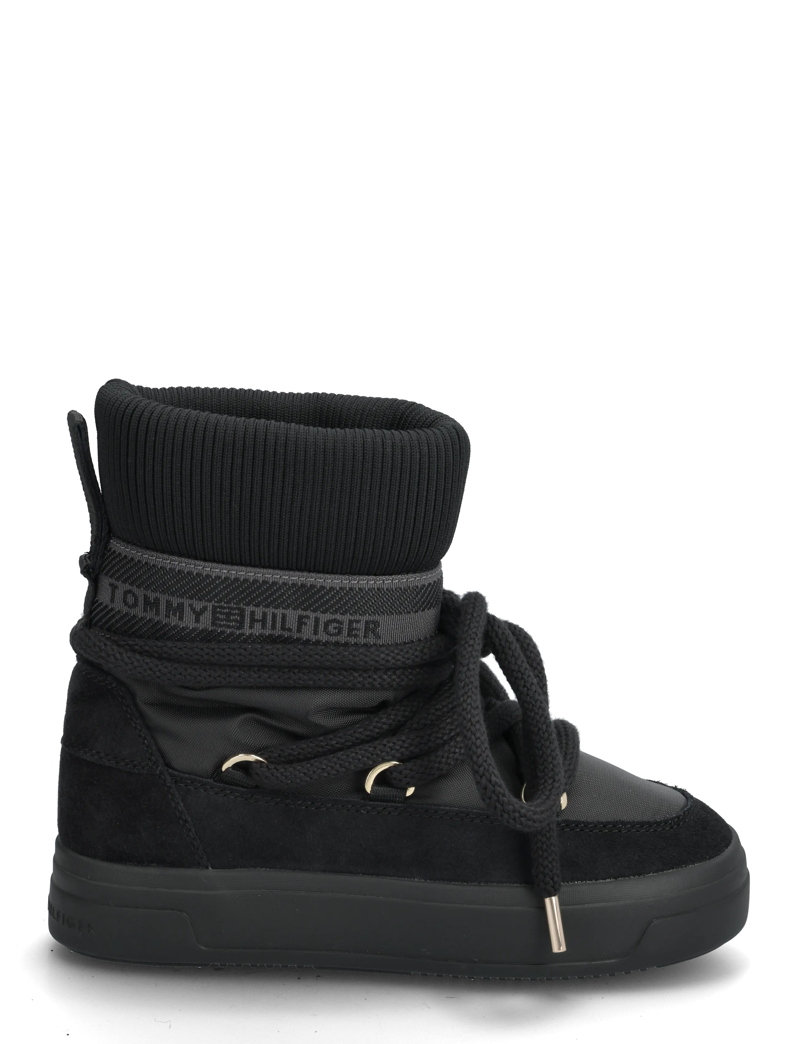Tommy Hilfiger - TOMMYTECH LOGOTAPE SNOWBOOT WARM - teddyfell boots - black - 1