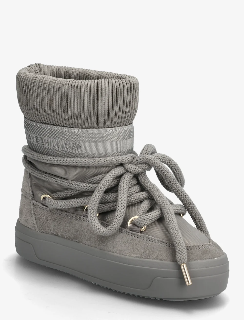 Tommy Hilfiger - TOMMYTECH LOGOTAPE SNOWBOOT WARM - teddy boots - pewter grey - 0