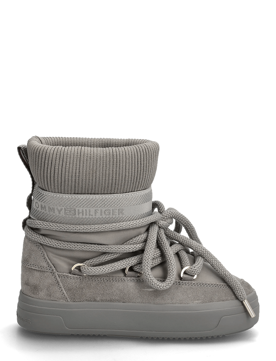 Tommy Hilfiger - TOMMYTECH LOGOTAPE SNOWBOOT WARM - bottines doublés teddy - pewter grey - 1