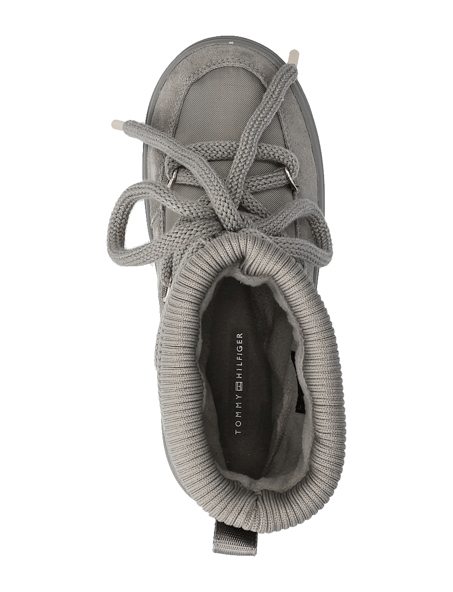 Tommy Hilfiger - TOMMYTECH LOGOTAPE SNOWBOOT WARM - bottines doublés teddy - pewter grey - 3