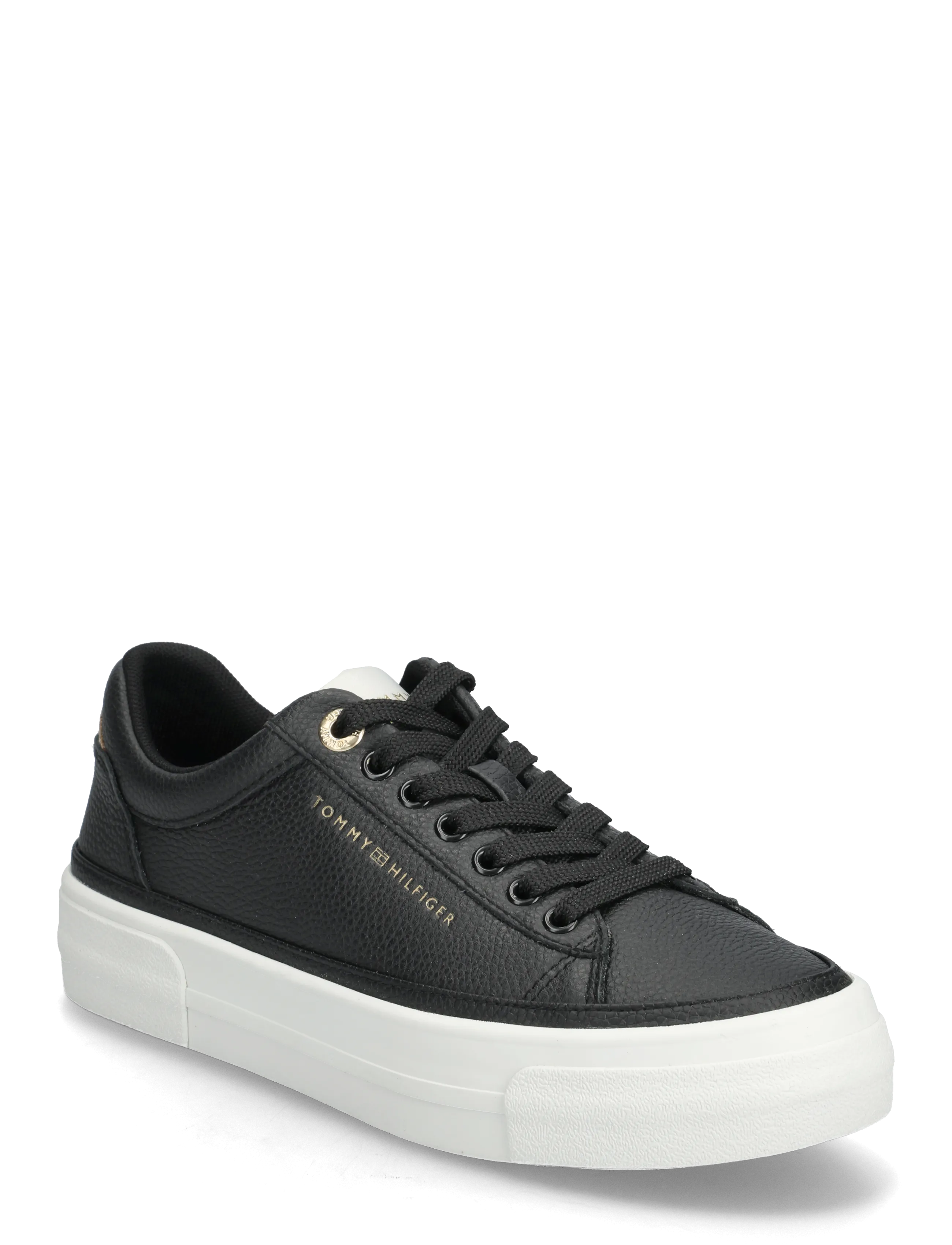 Tommy Hilfiger TH FOXING PLATFORM LEATHER - Vabaajajalatsid - BLACK ANCIENT WHITE / black