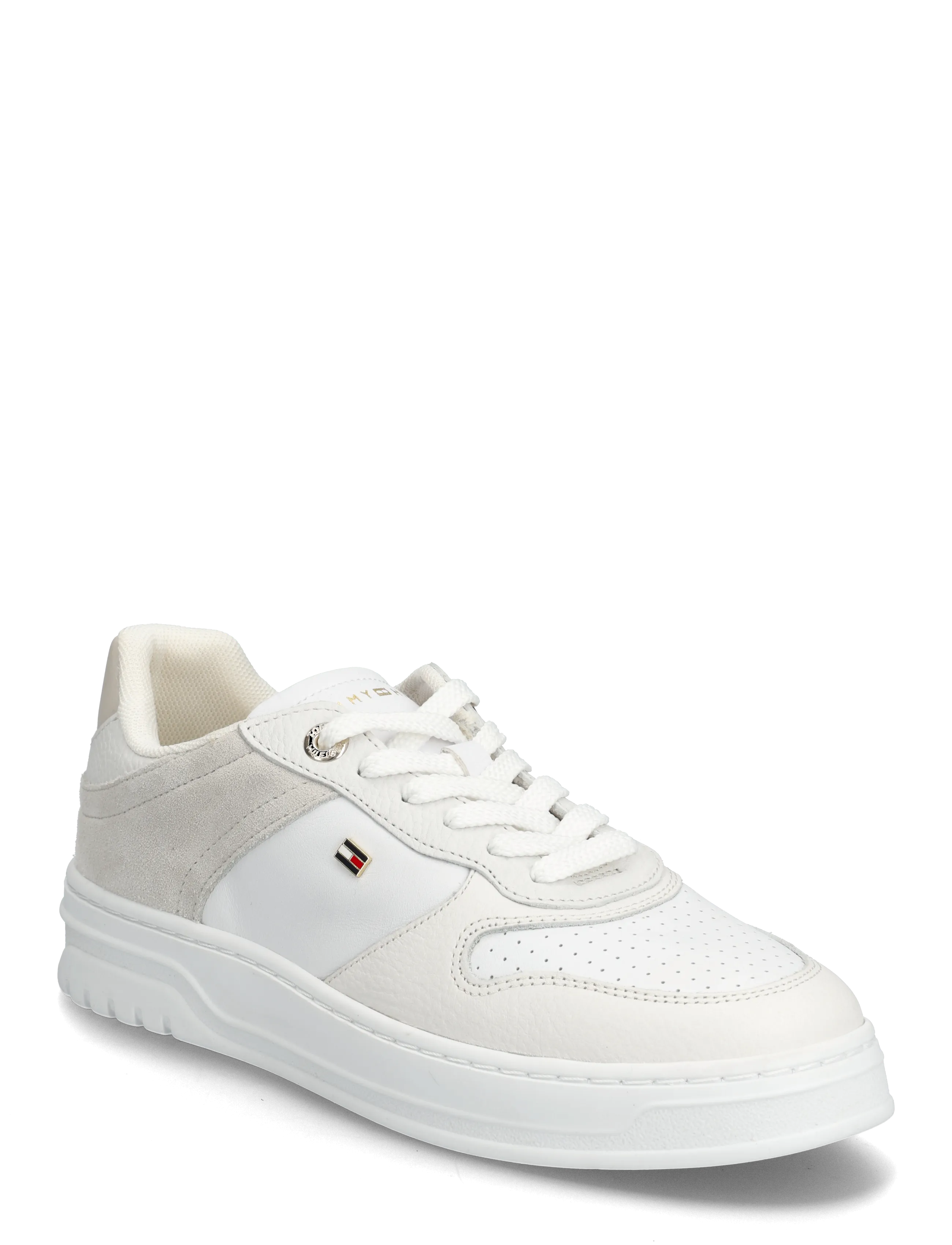 Tommy Hilfiger TH SPORTY CUPSOLE TUMBLED LTR - Sneakers - WHITE LIGHT GREY / white