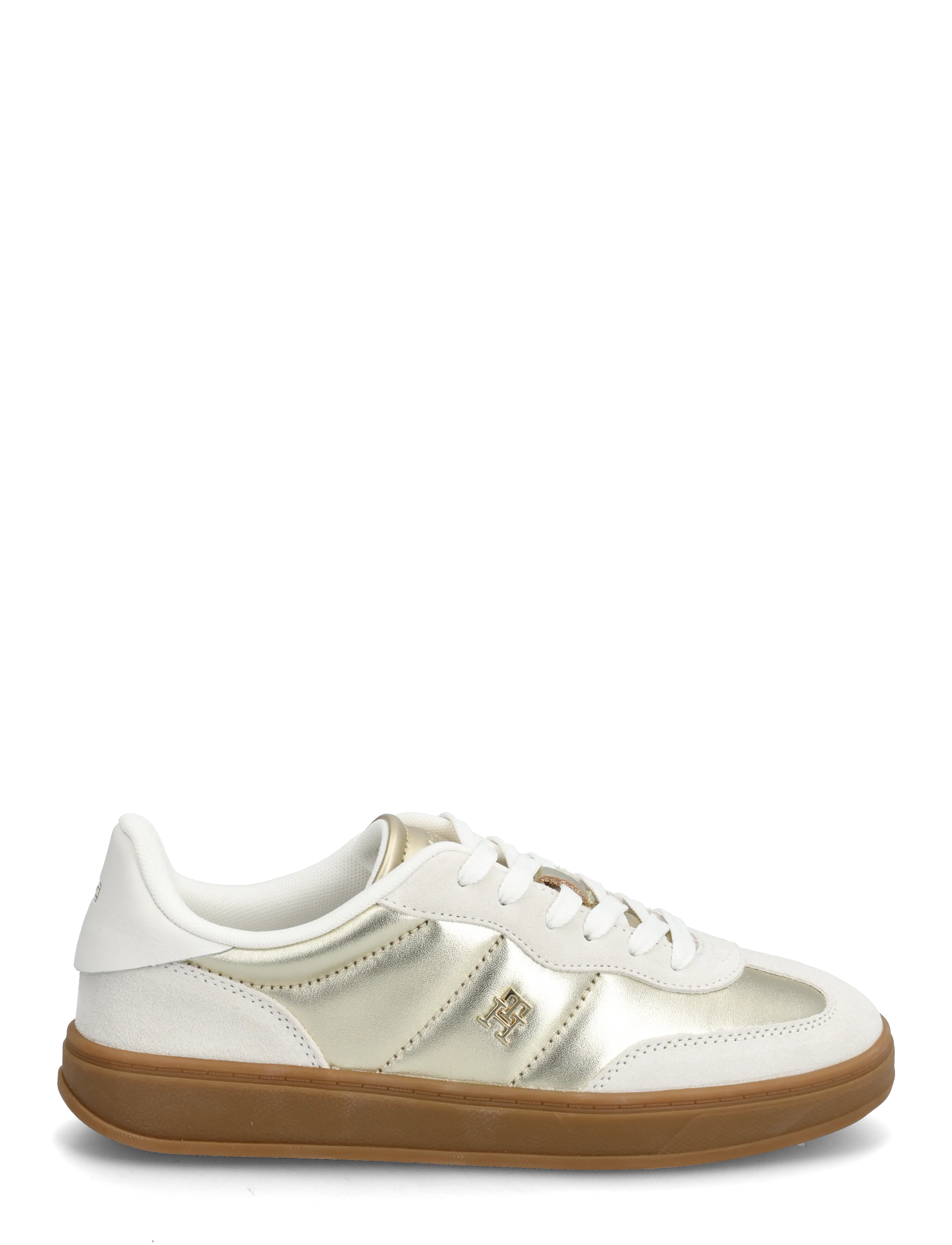 Tommy Hilfiger - MU JACKIE METALLIC - låga sneakers - ecru gold - 1
