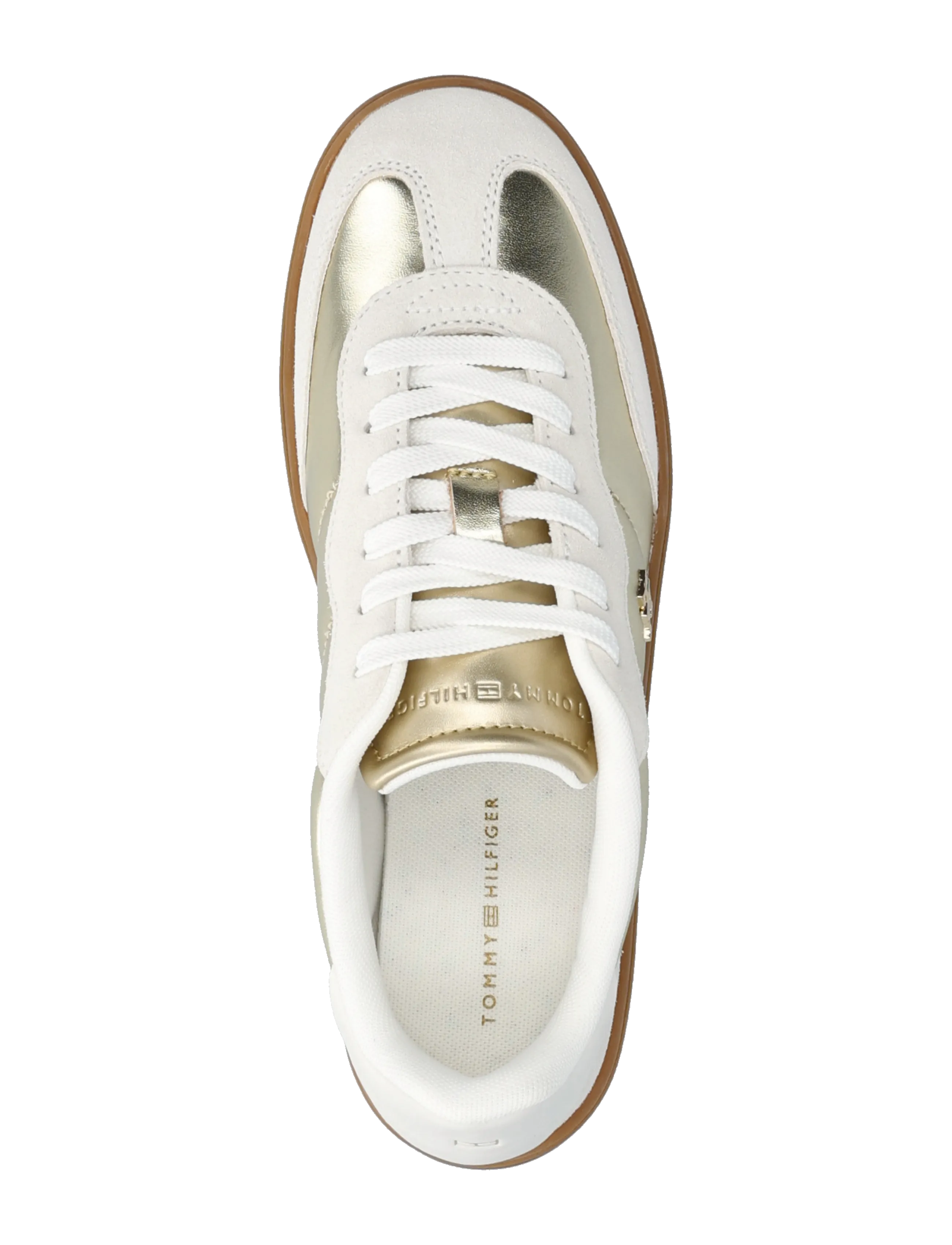 Tommy Hilfiger - MU JACKIE METALLIC - low top sneakers - ecru gold - 3
