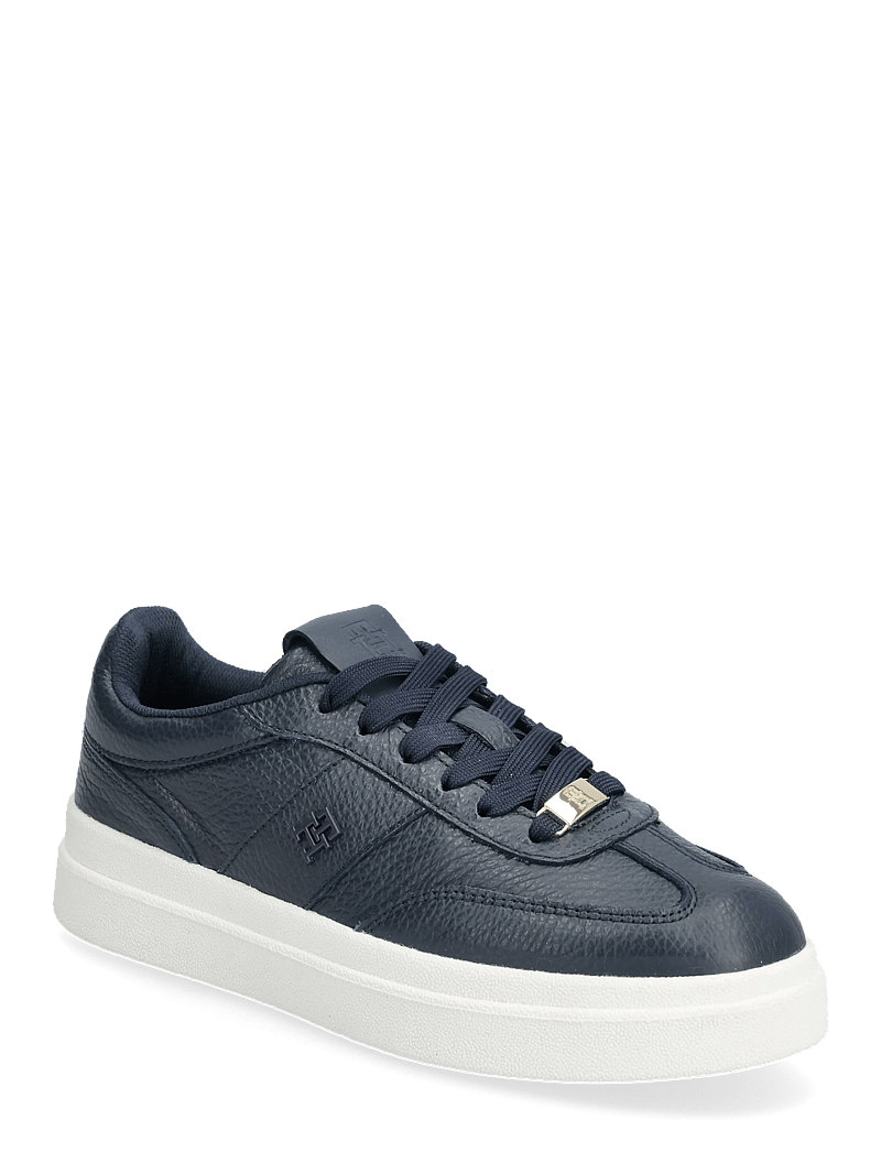 Tommy Hilfiger - MODERN COURT SNEAKER TUMBLED LTR - niedrige sneakers - space blue - 0