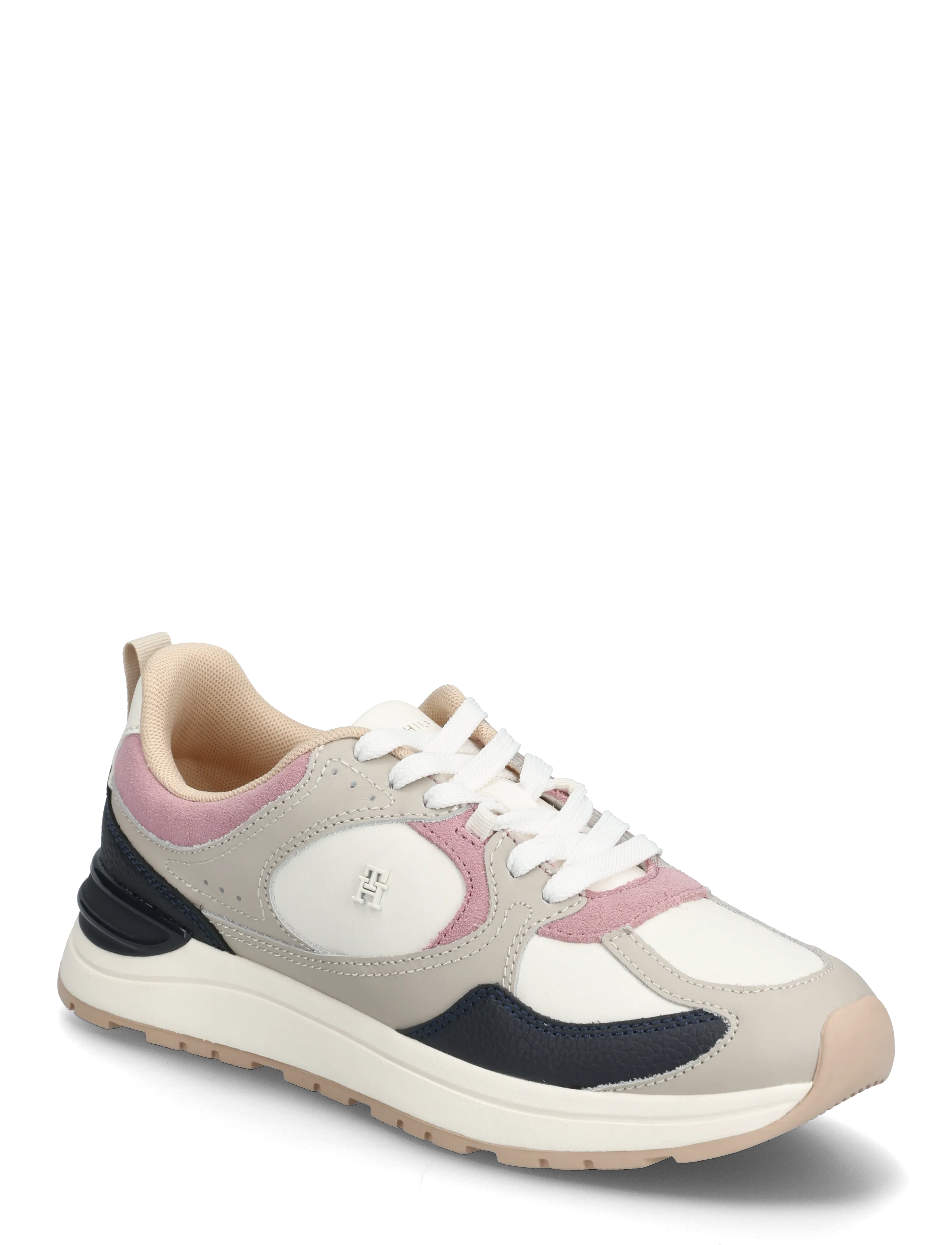 Tommy Hilfiger CASUAL FASHION RUNNER MIX MAT - Sneakers - CLASSIC STONE / pink/rose