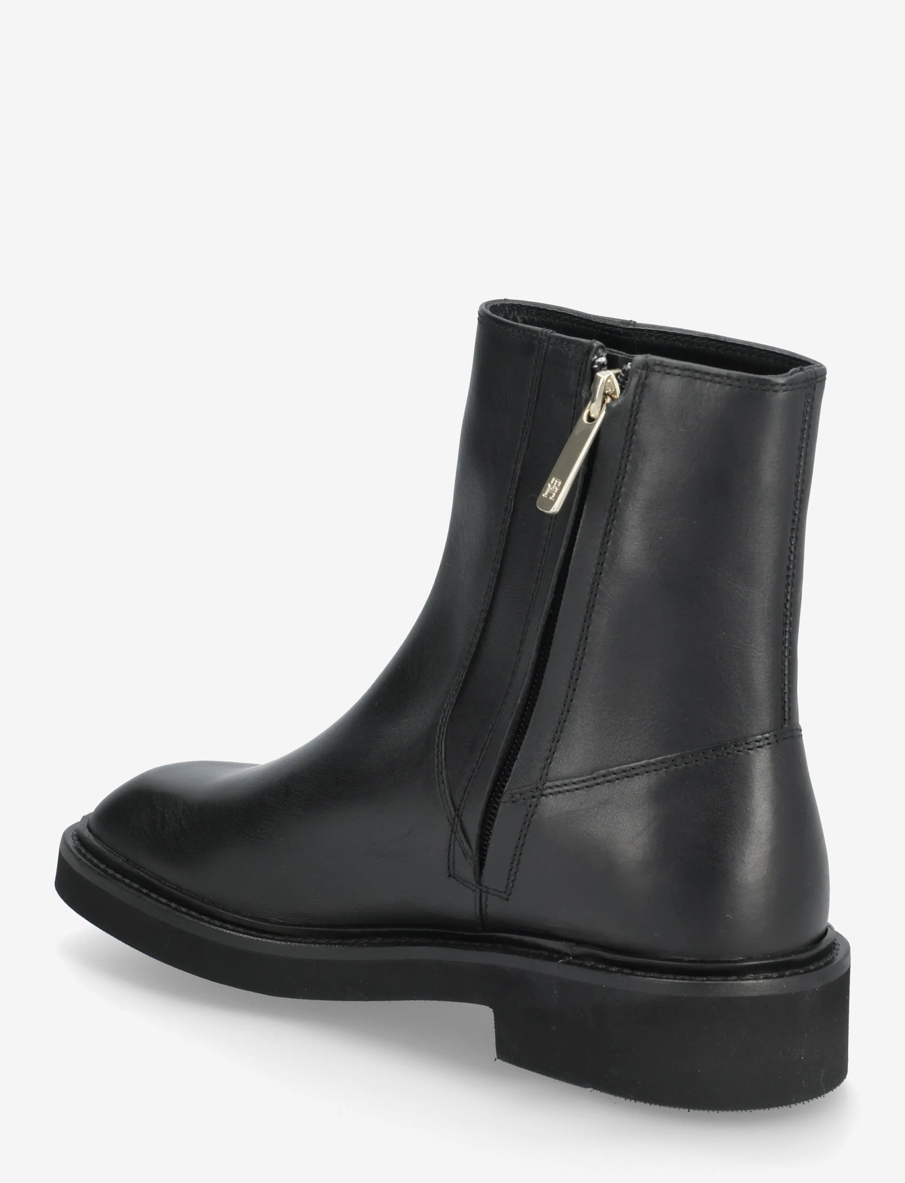 Tommy Hilfiger - TH SQUARE TOE LEATHER BOOTIE - flat ankle boots - black - 2