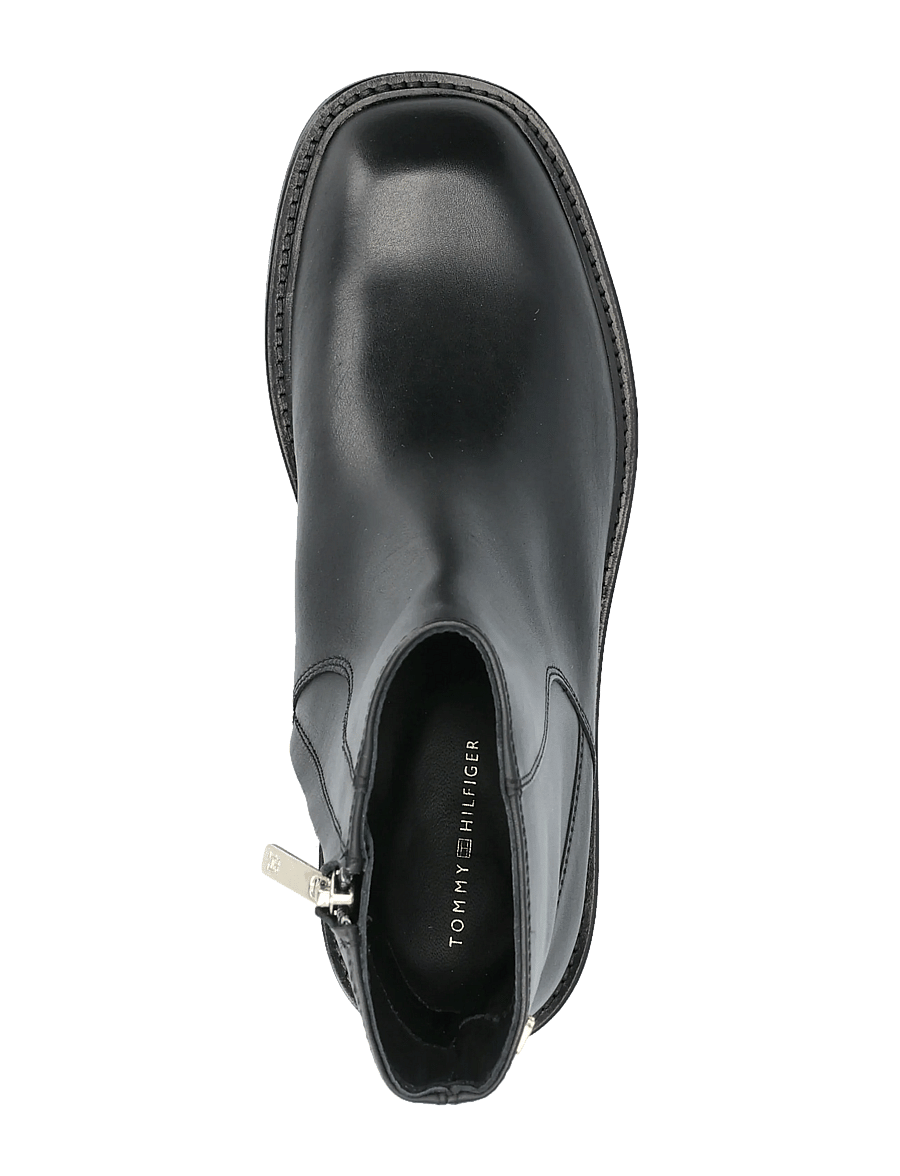 Tommy Hilfiger - TH SQUARE TOE LEATHER BOOTIE - madalad poolsaapad - black - 3