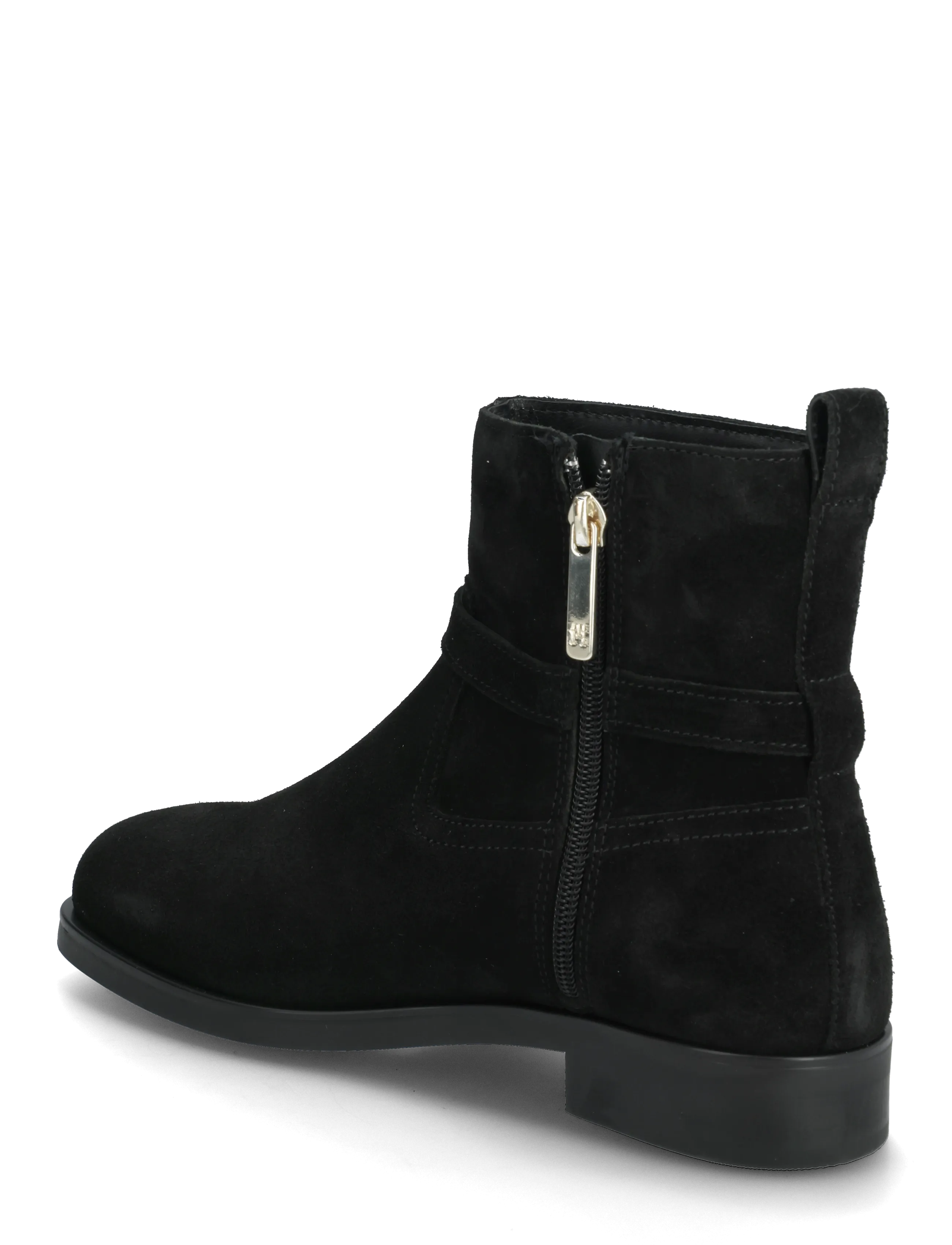 Tommy Hilfiger - TH BUCKLE RIDING SUEDE BOOTIE - flache stiefeletten - black - 2