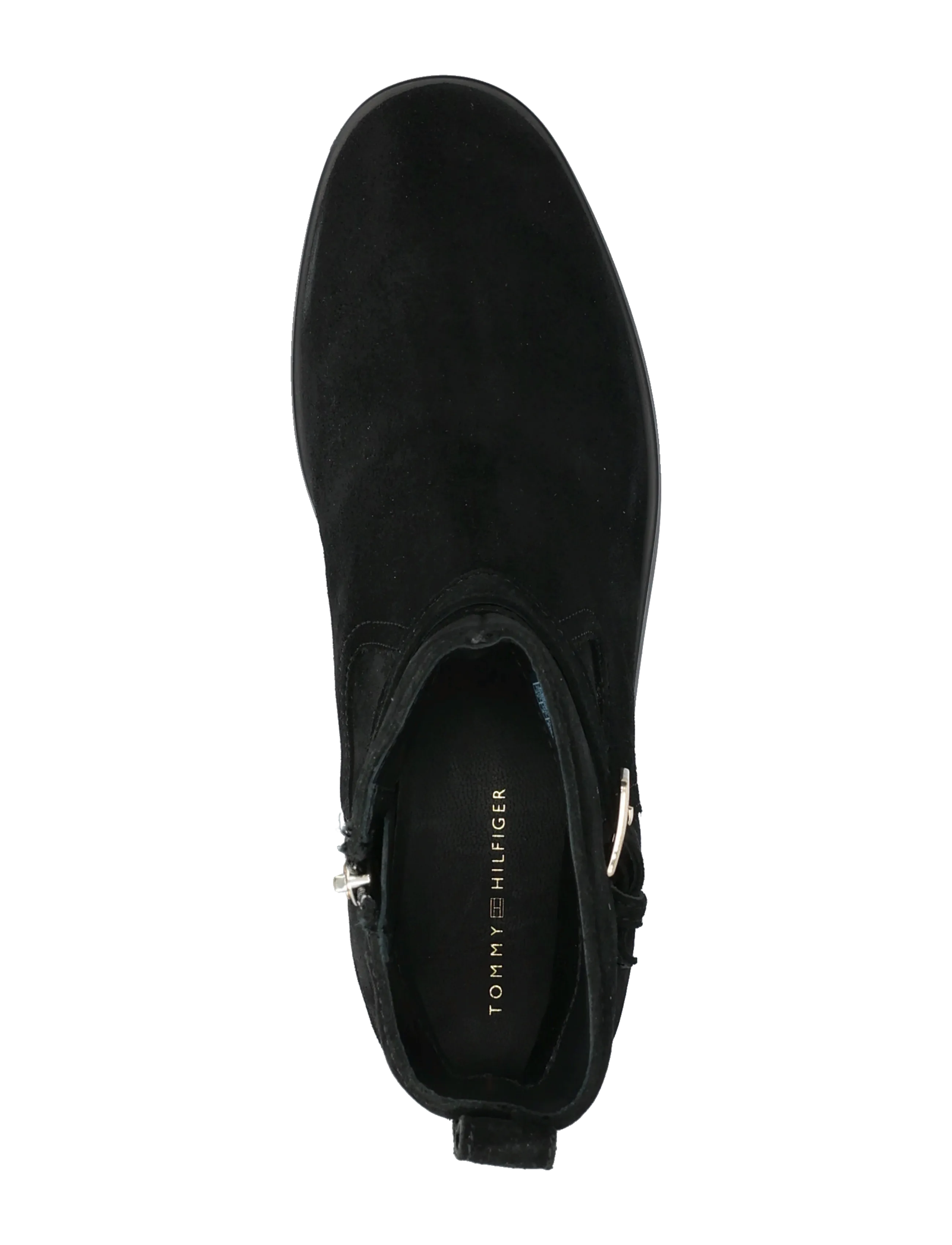 Tommy Hilfiger - TH BUCKLE RIDING SUEDE BOOTIE - flache stiefeletten - black - 3