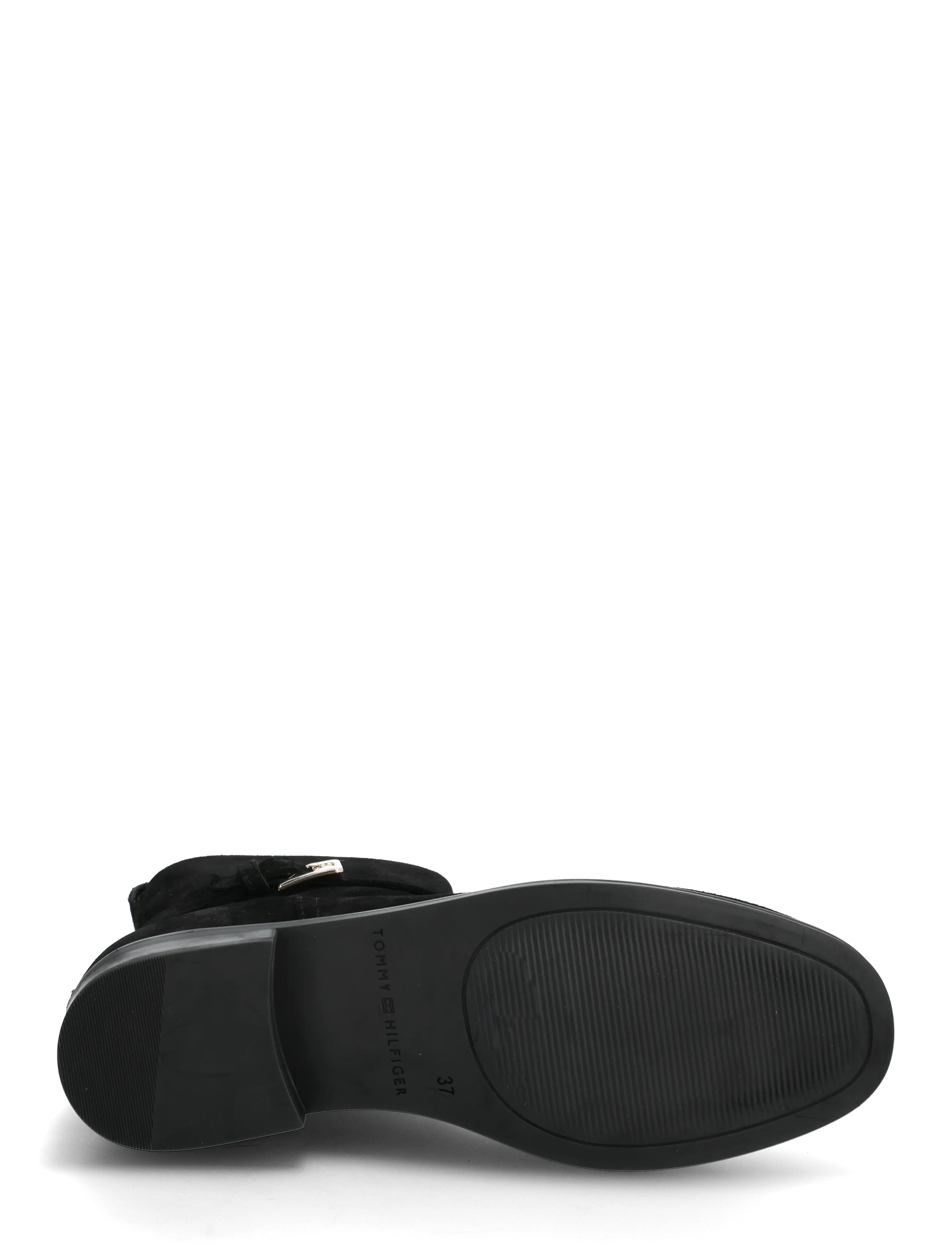 Tommy Hilfiger - TH BUCKLE RIDING SUEDE BOOTIE - flache stiefeletten - black - 4