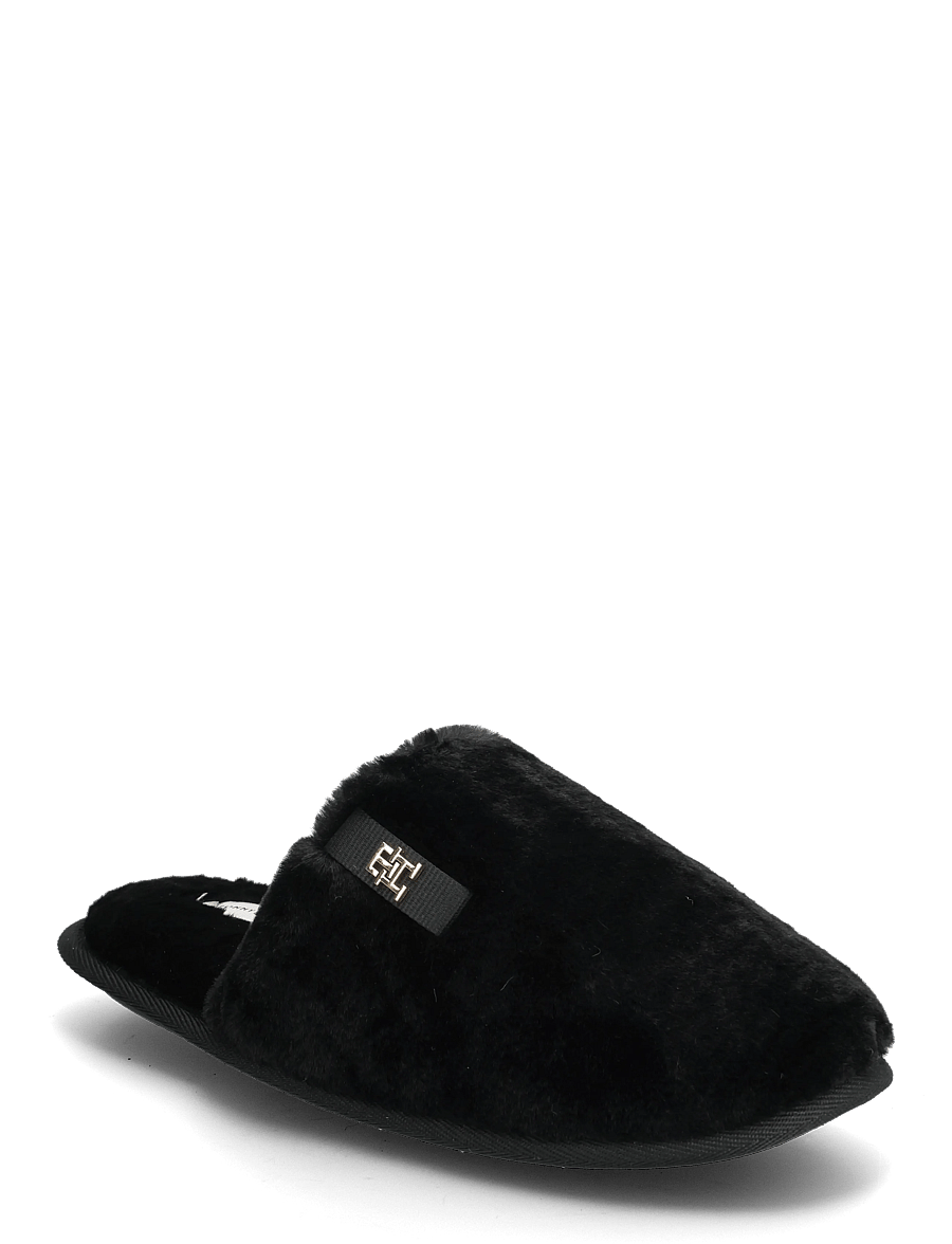 Tommy Hilfiger - TH FAUX FUR HOUSE SHOE - hausschuhe - black - 0