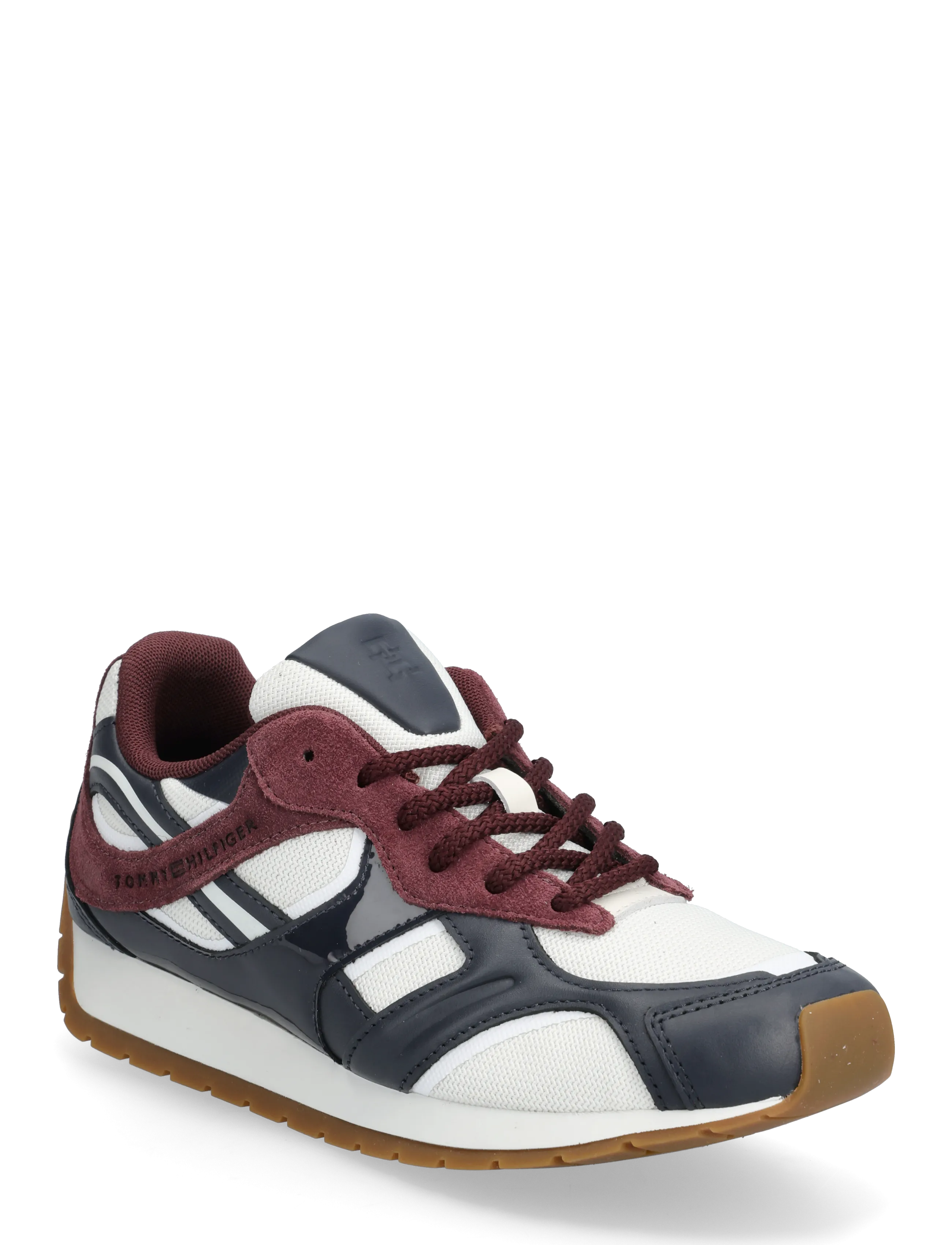 Tommy Hilfiger TH MODERN RUNNER MIX MAT - Keskhooaja stiil - SPACE BLUE MARZEMINO ECRU / burgundy