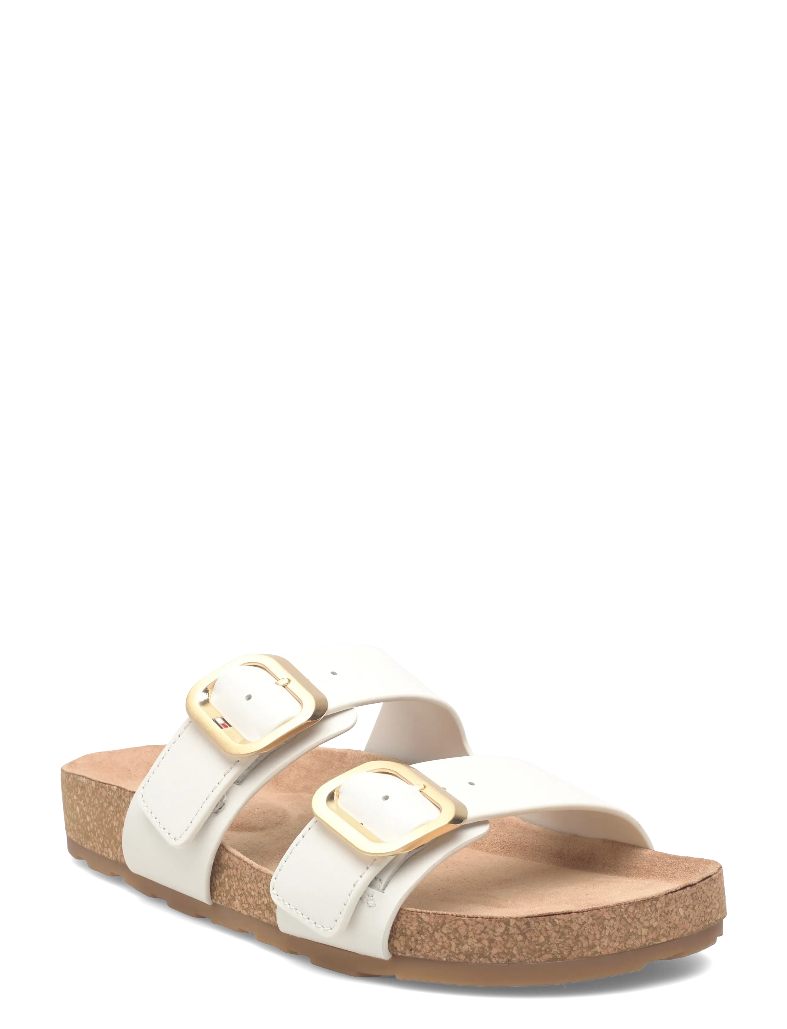 Tommy Hilfiger TH CLASSIC CORK SANDAL LEATHER - Sandals - ECRU / white