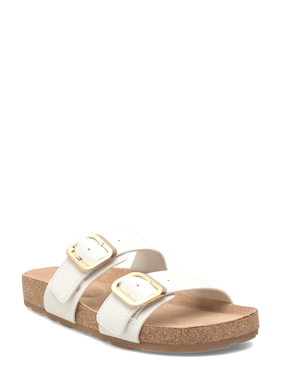 Tommy Hilfiger - TH CLASSIC CORK SANDAL LEATHER - sandales plates - ecru - 0