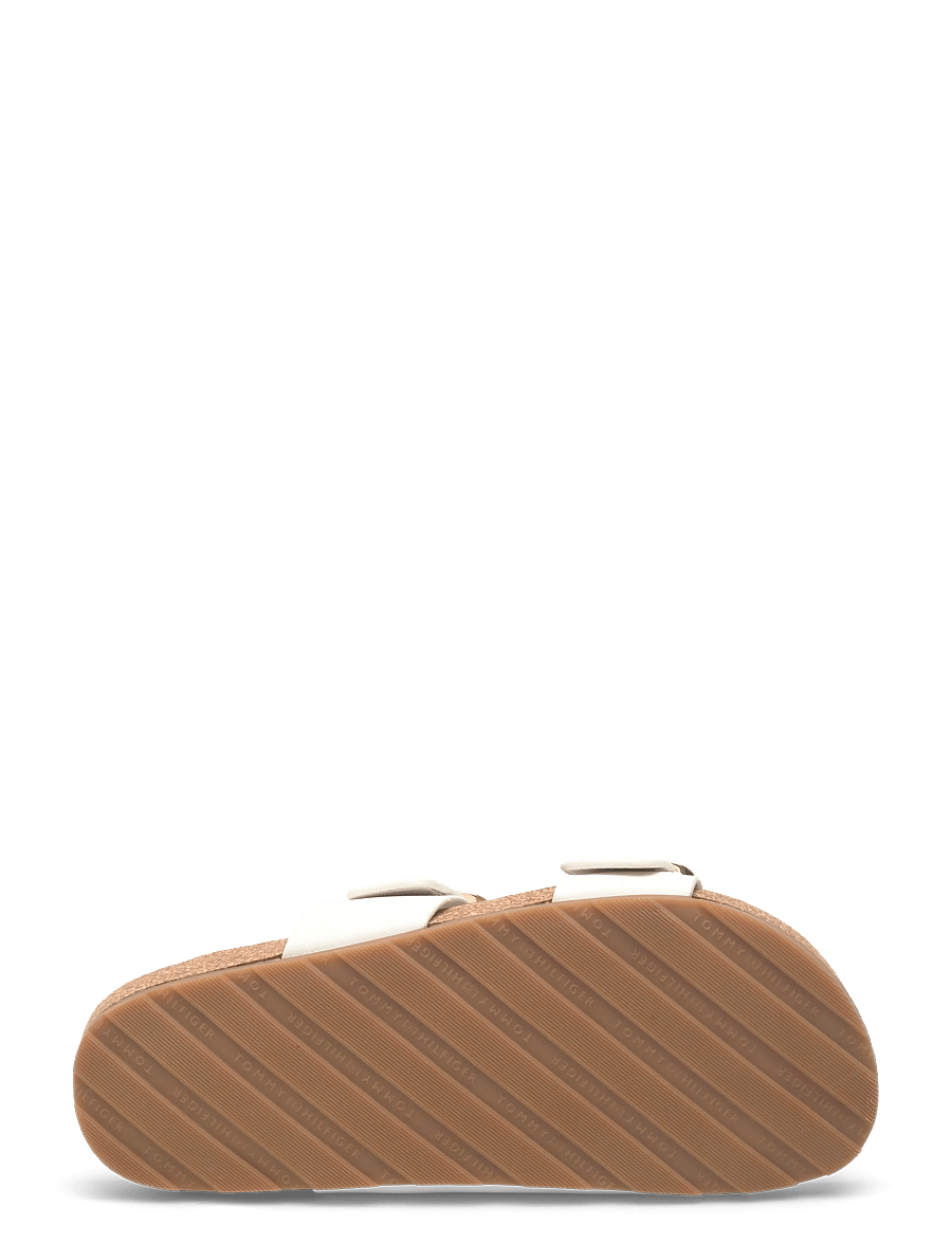Tommy Hilfiger - TH CLASSIC CORK SANDAL LEATHER - sandales plates - ecru - 4