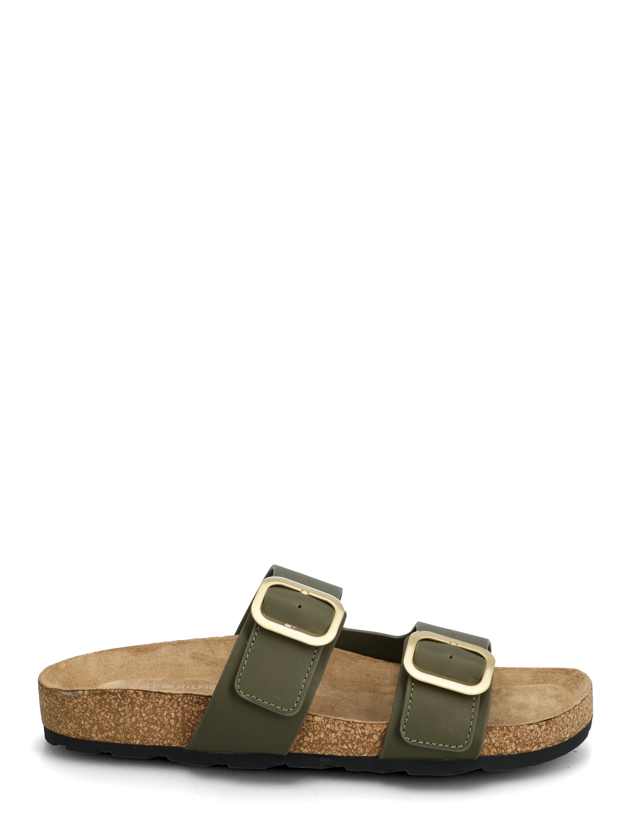 Tommy Hilfiger - TH CLASSIC CORK SANDAL LEATHER - kontsata sandaalid - platinum olive - 1