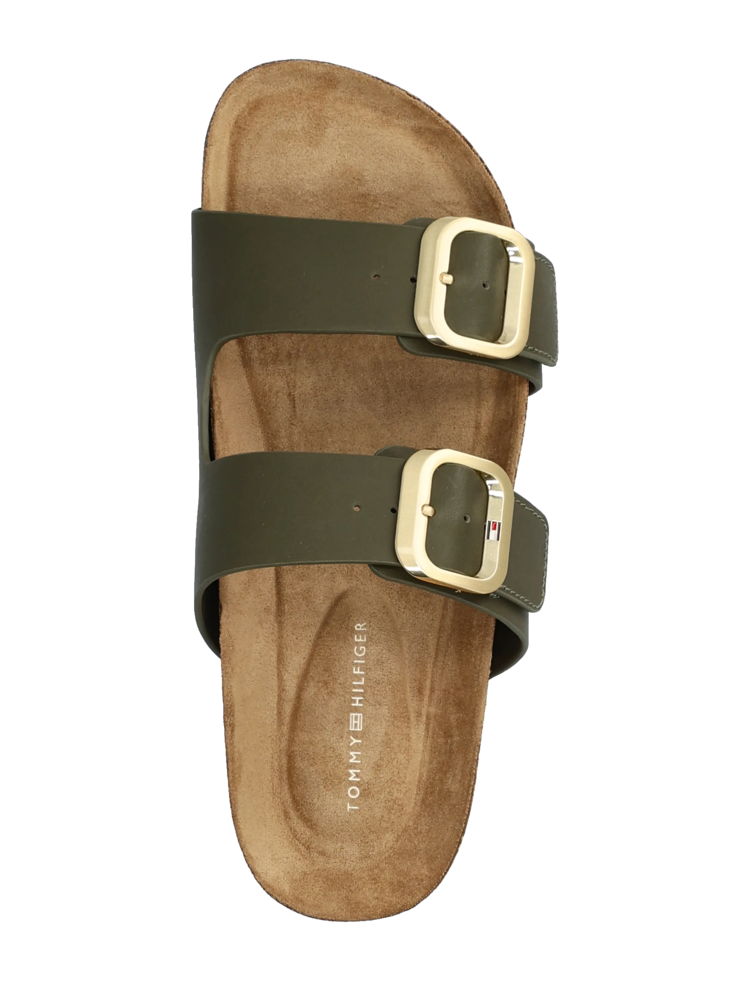Tommy Hilfiger - TH CLASSIC CORK SANDAL LEATHER - kontsata sandaalid - platinum olive - 3