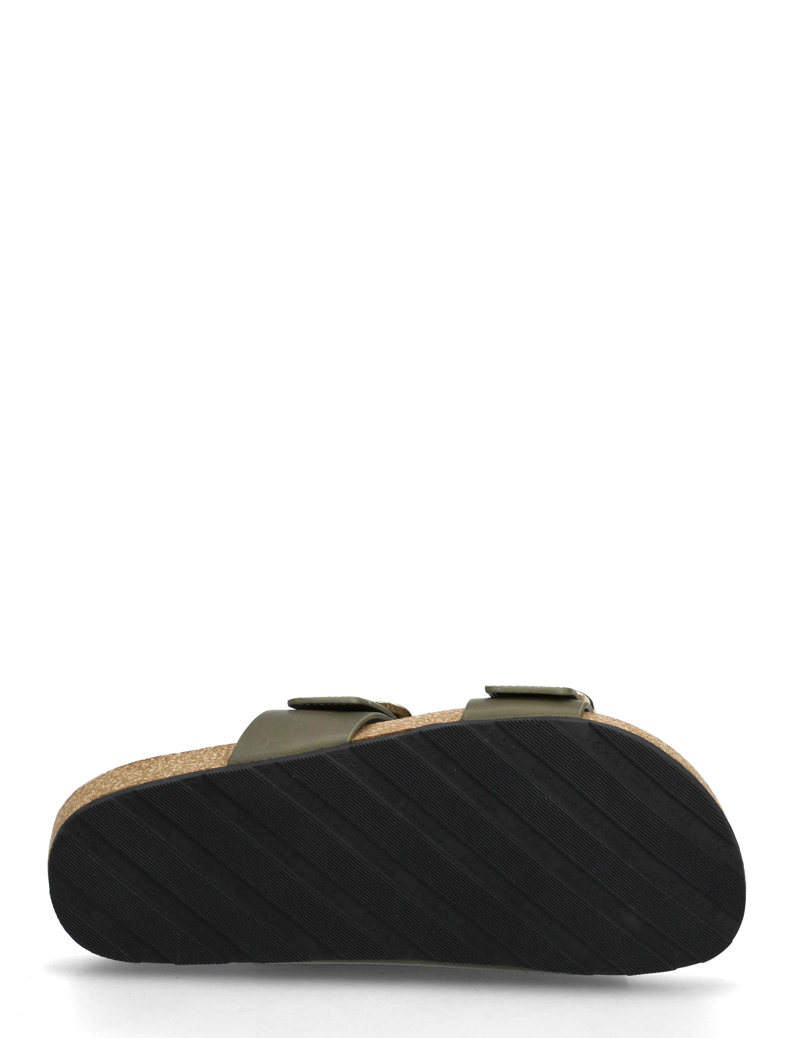 Tommy Hilfiger - TH CLASSIC CORK SANDAL LEATHER - kontsata sandaalid - platinum olive - 4