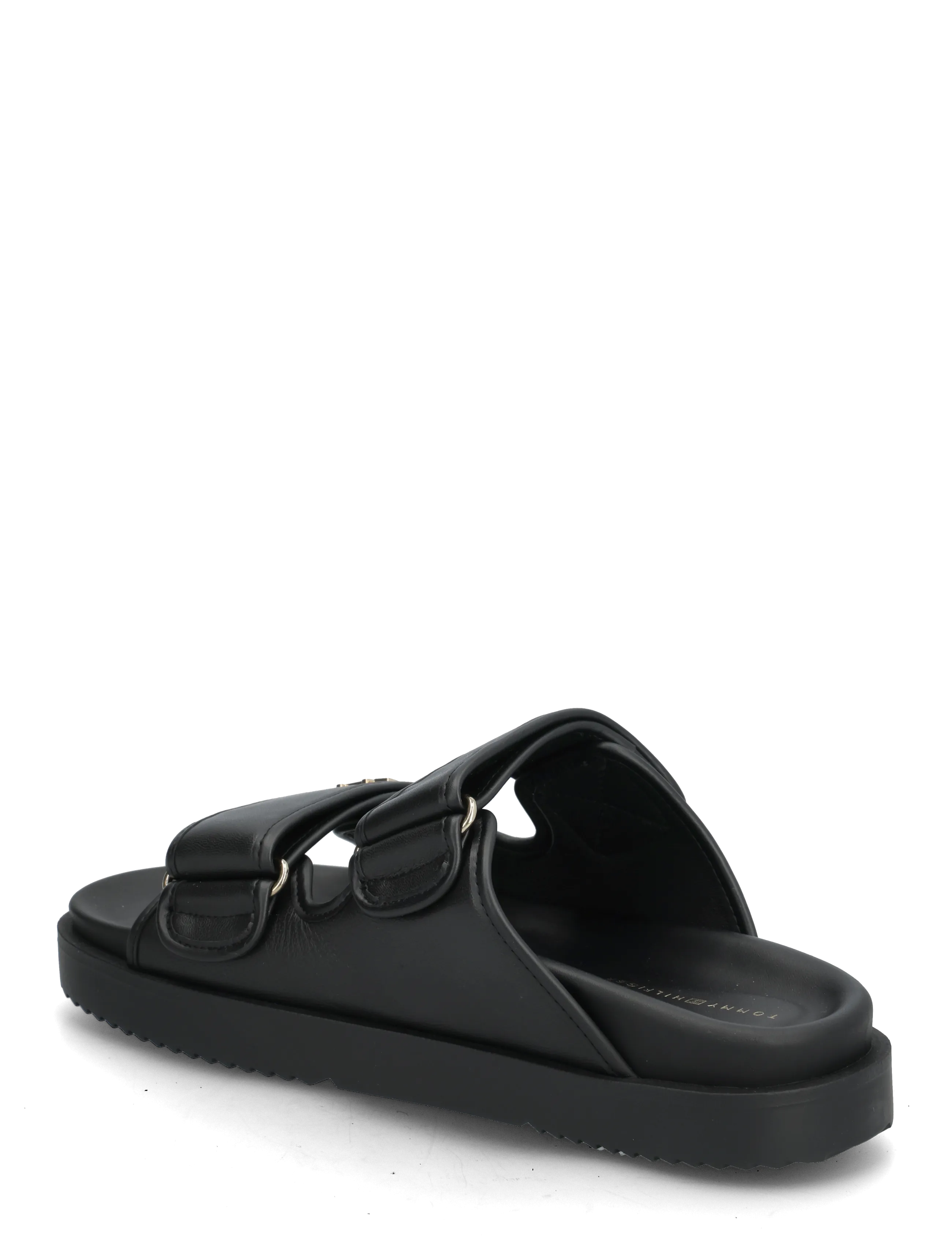 Tommy Hilfiger - DOUBLE STRAP LEATHER SANDAL - platte sandalen - black - 2